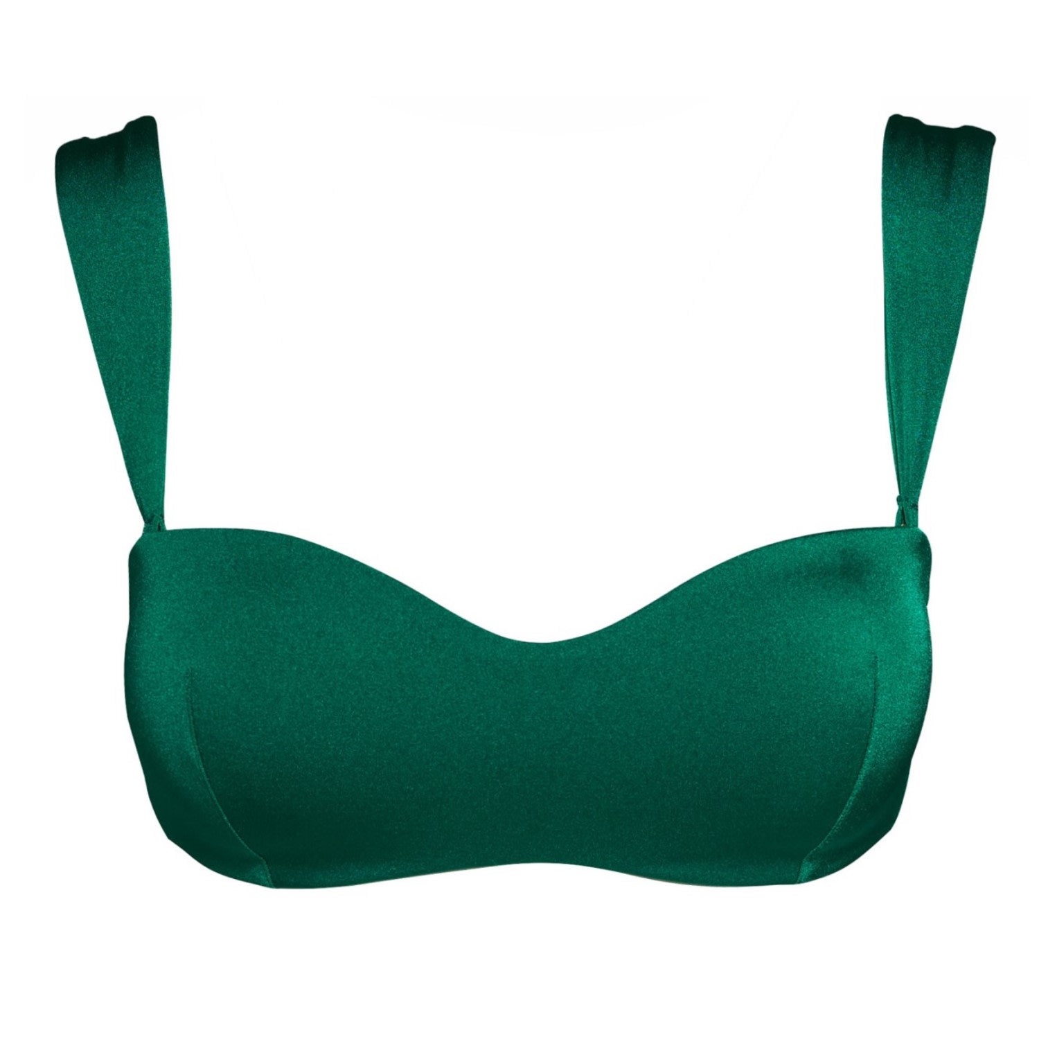 Women’s Green Emerald Bandeau Top Large Noire Swimwear