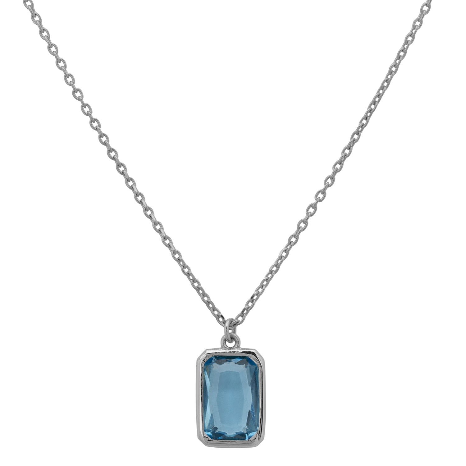 Women’s Silver / Blue Portofino Necklace Silver Blue Topaz Latelita