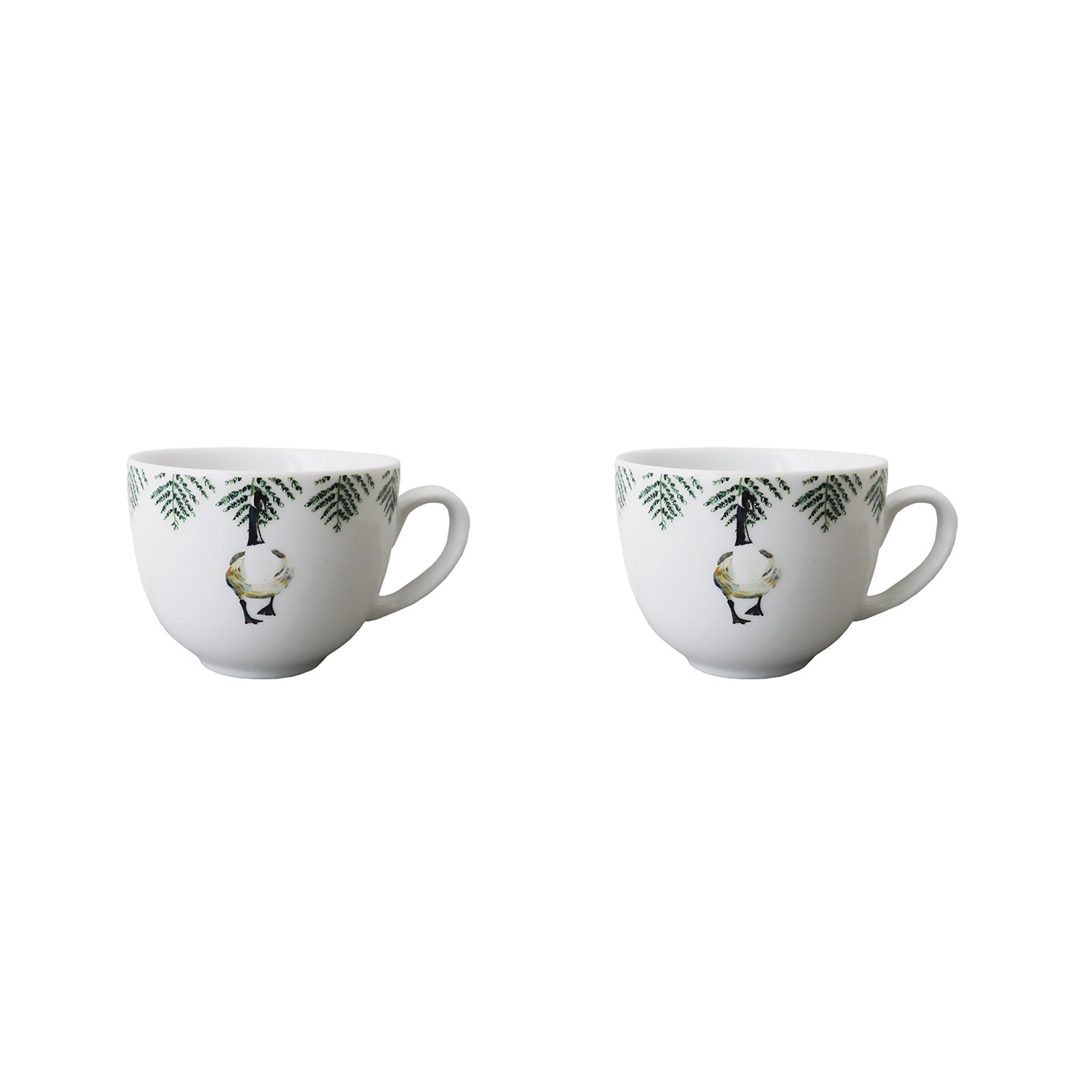 White 2X Mugs Festive Season Goose Catchii