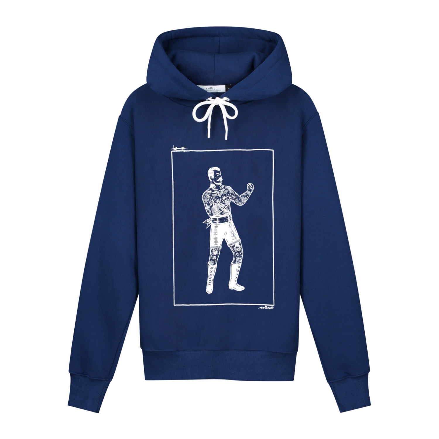 Collect The Label Boxer Hoodie Dark Blue In Blue