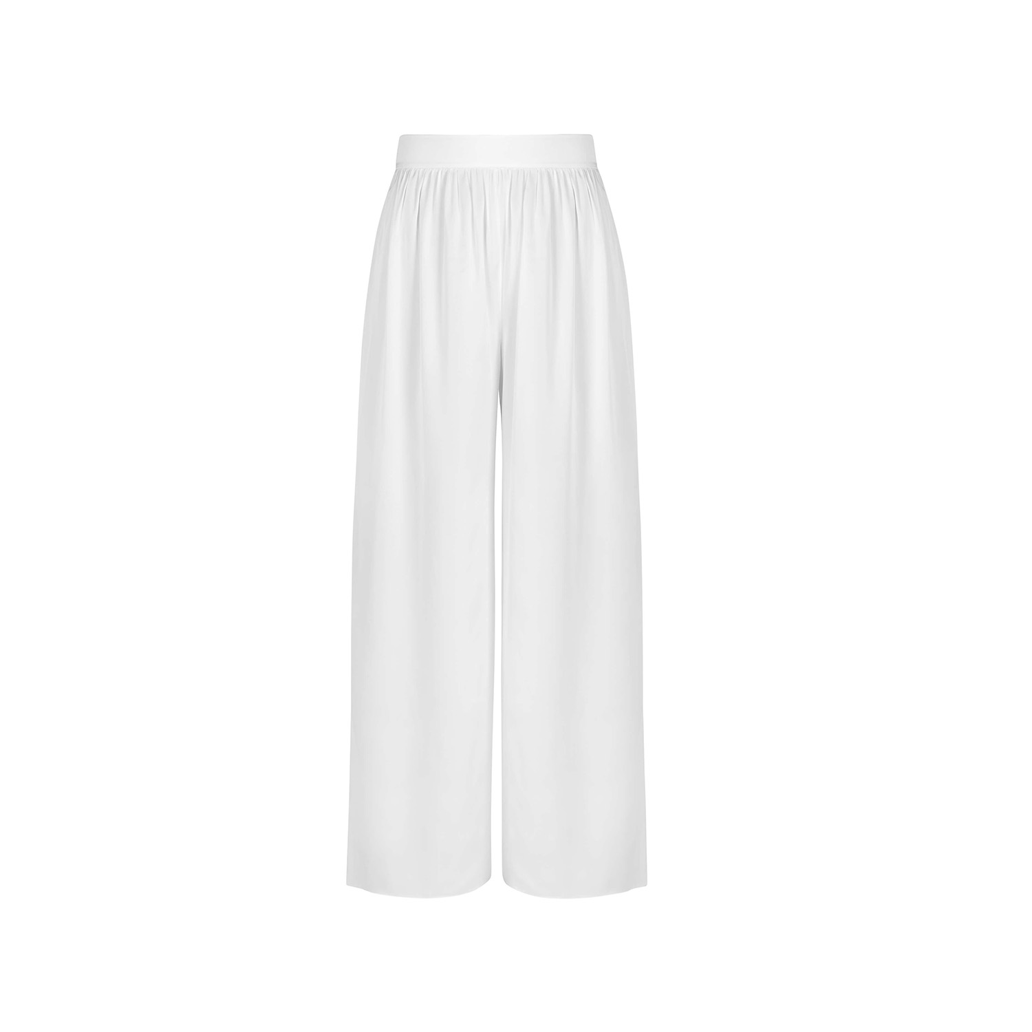 Avenue 8 Women's High Waist Loose-fit Silk Pants - White In White