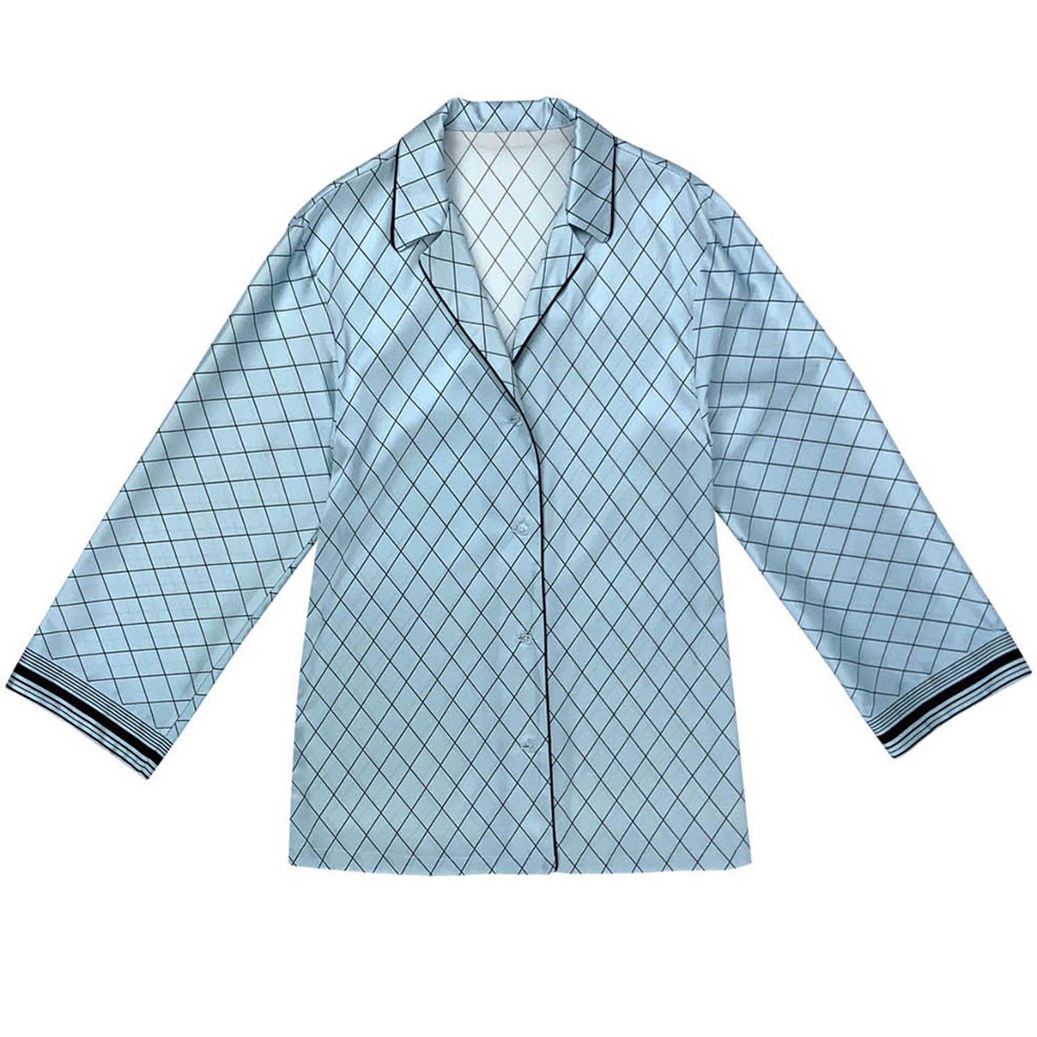 Nokaya Blue The Lady Silk Pyjama Shirt - Cooling Spray In Blue