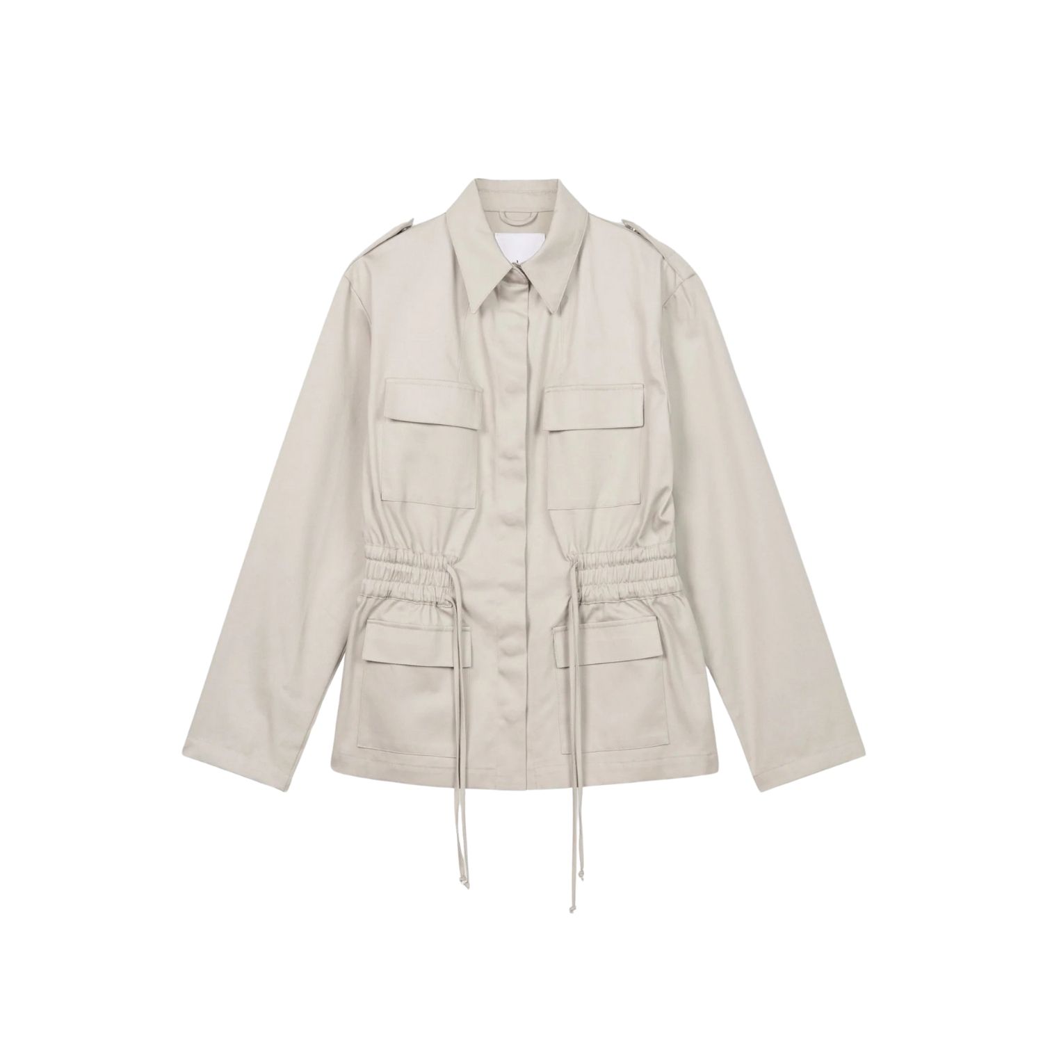 Dal The Label Women's Neutrals Canvas Cotton Utility Jacket Stone
