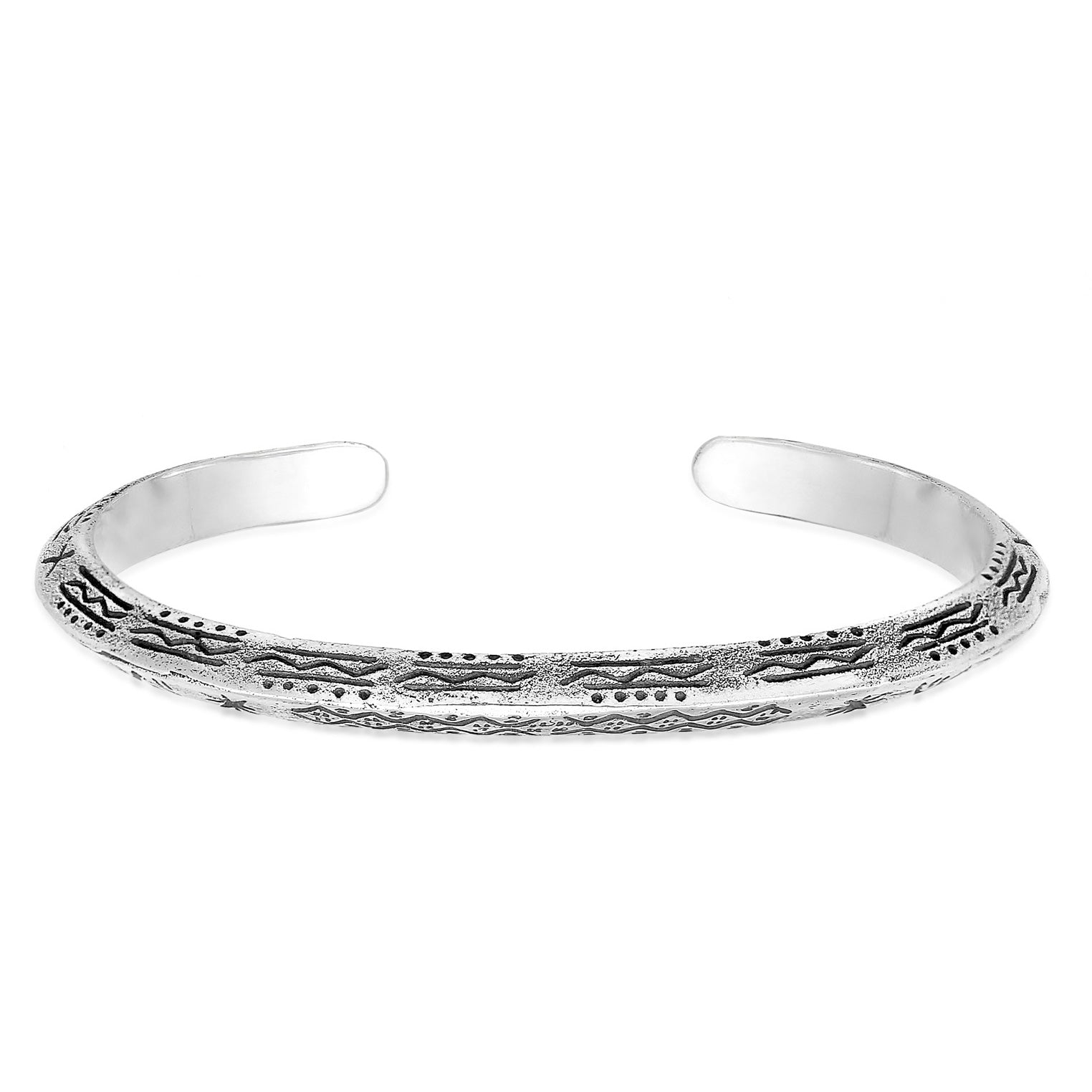 Haze & Glory Men's Silver The Azetec Bangle In Silver