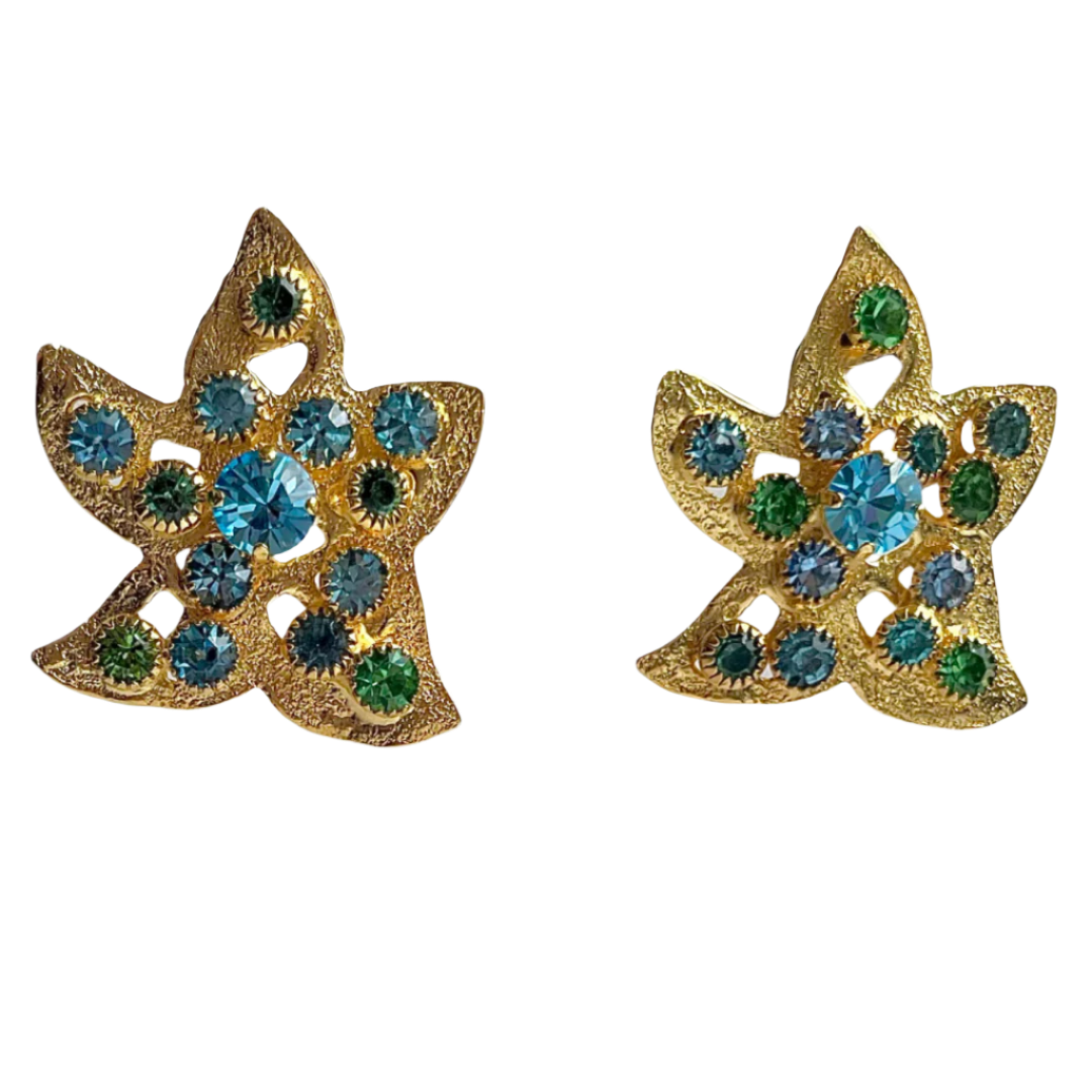 Laura Gray Women's Pretty Blue Green Star Fish Earrings