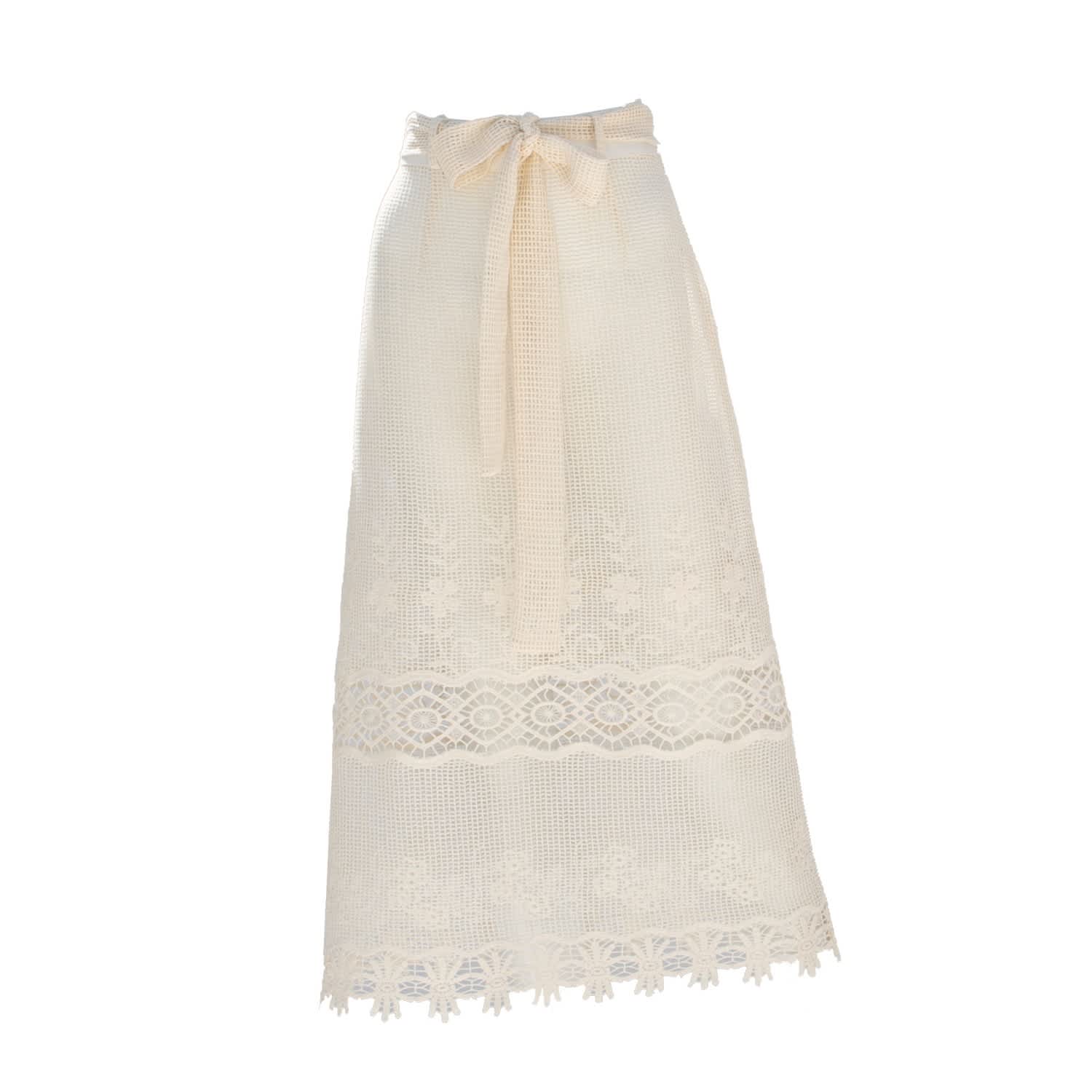 white cotton midi skirt
