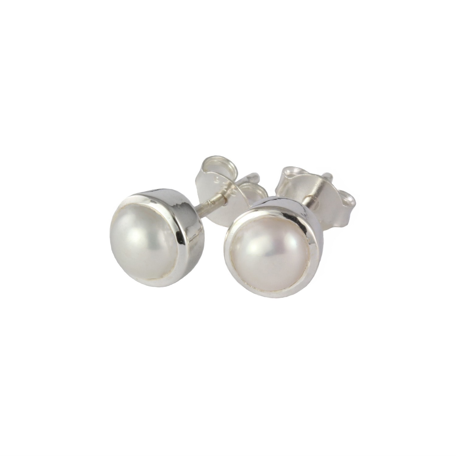 The Jewellery Store London Women's June Birthstone Earrings Studs – Pearl In Sterling Silver