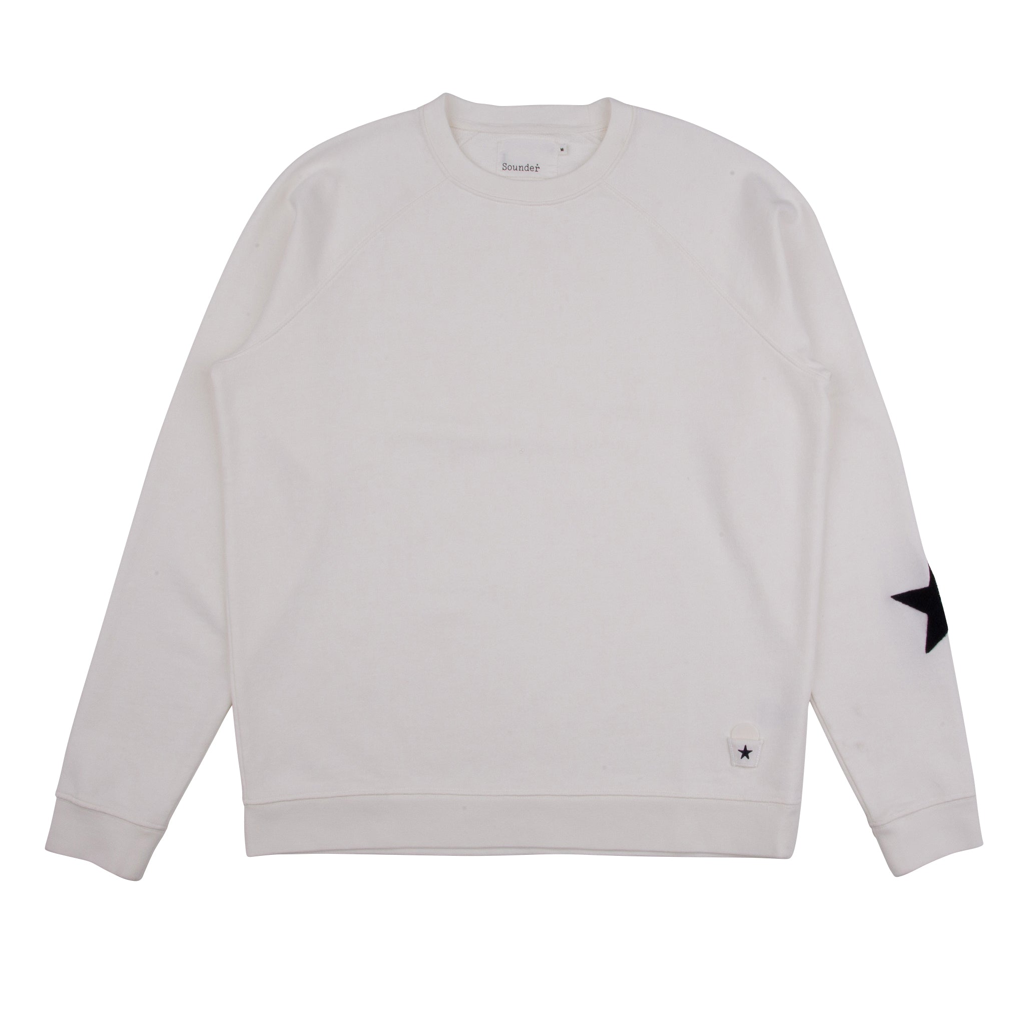 White Raglan Star Sweat - Ecru With Navy Star Medium Sounder