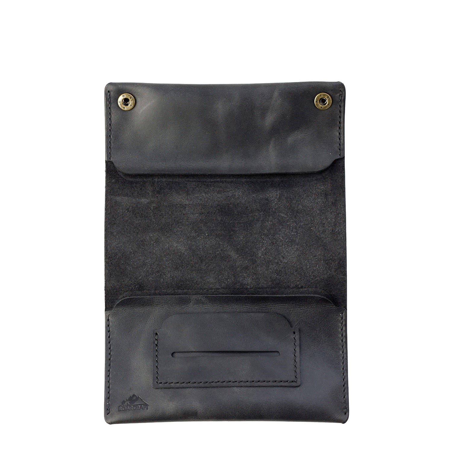 Men’s Grey Leather Tobacco Pouch - Coal Roarcraft