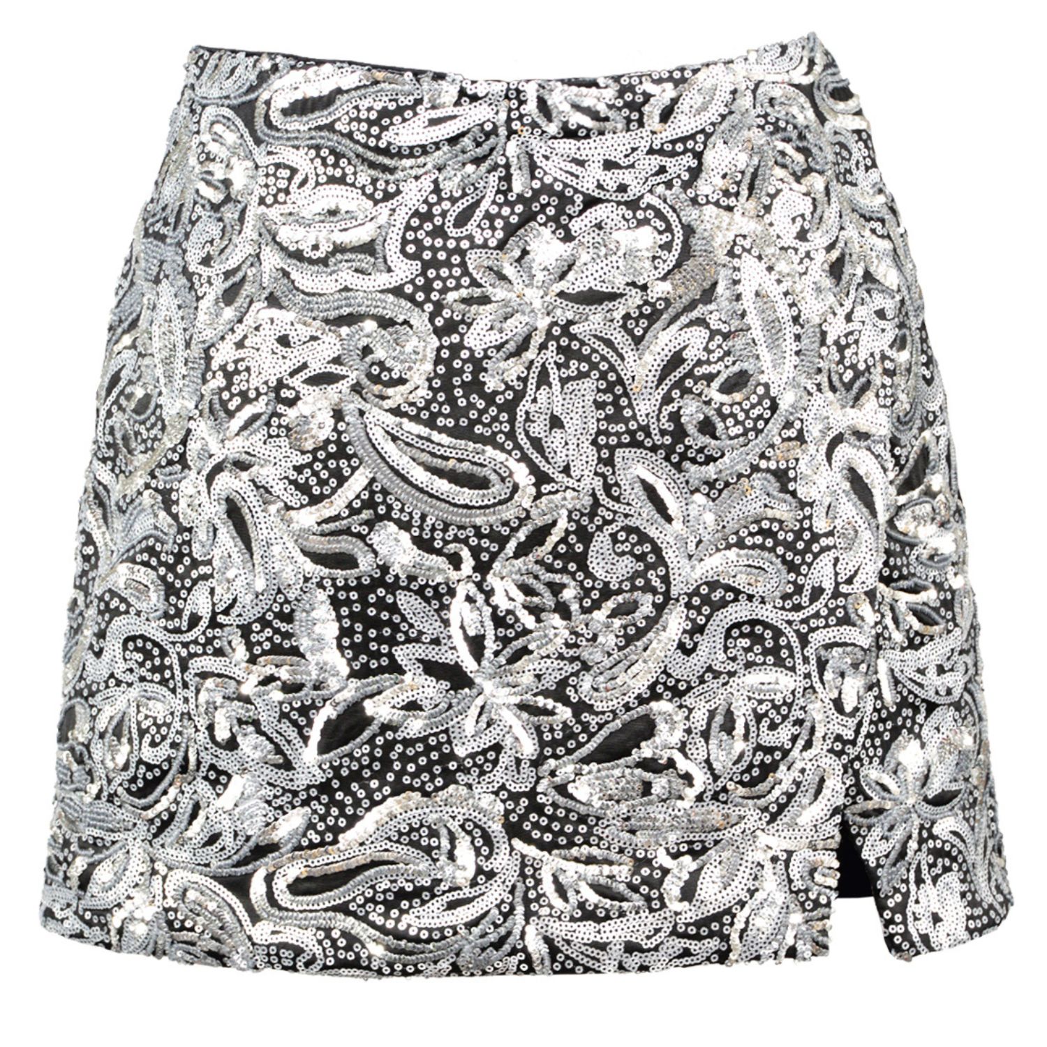Guaja. Studio Women's Silver Alix Sequins Wrap Mini Skirt In Silver