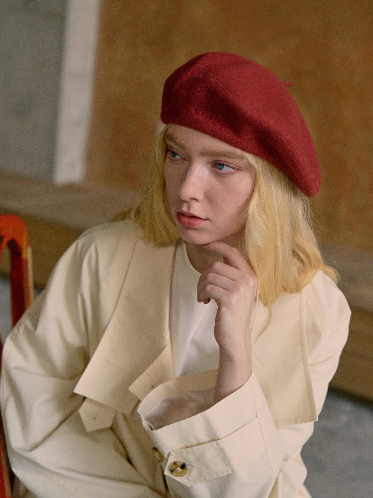 Bon Chic Wool Beret- Bordeaux Red | Lost Pattern NYC | Wolf & Badger