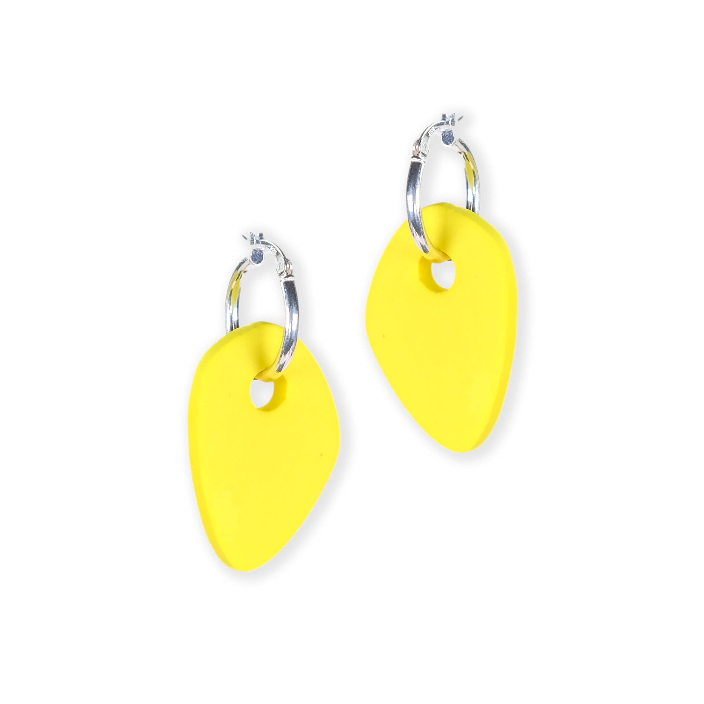 By Chavelli Women's Yellow / Orange Modern Art Drop Charm Hoop Earrings In Yellow In Yellow