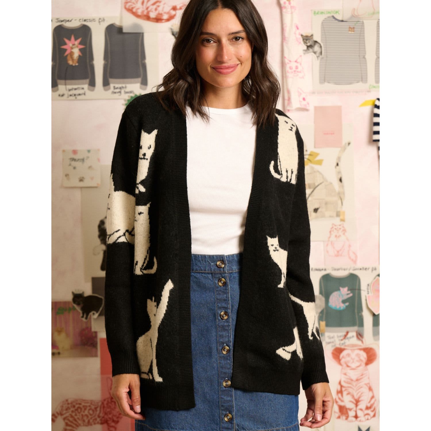 【極美品】SYUMAN×PLATEAU Cigarette Cardigan Lauren Manoogian - White Zig Zag Cardigan – BONA DRAG