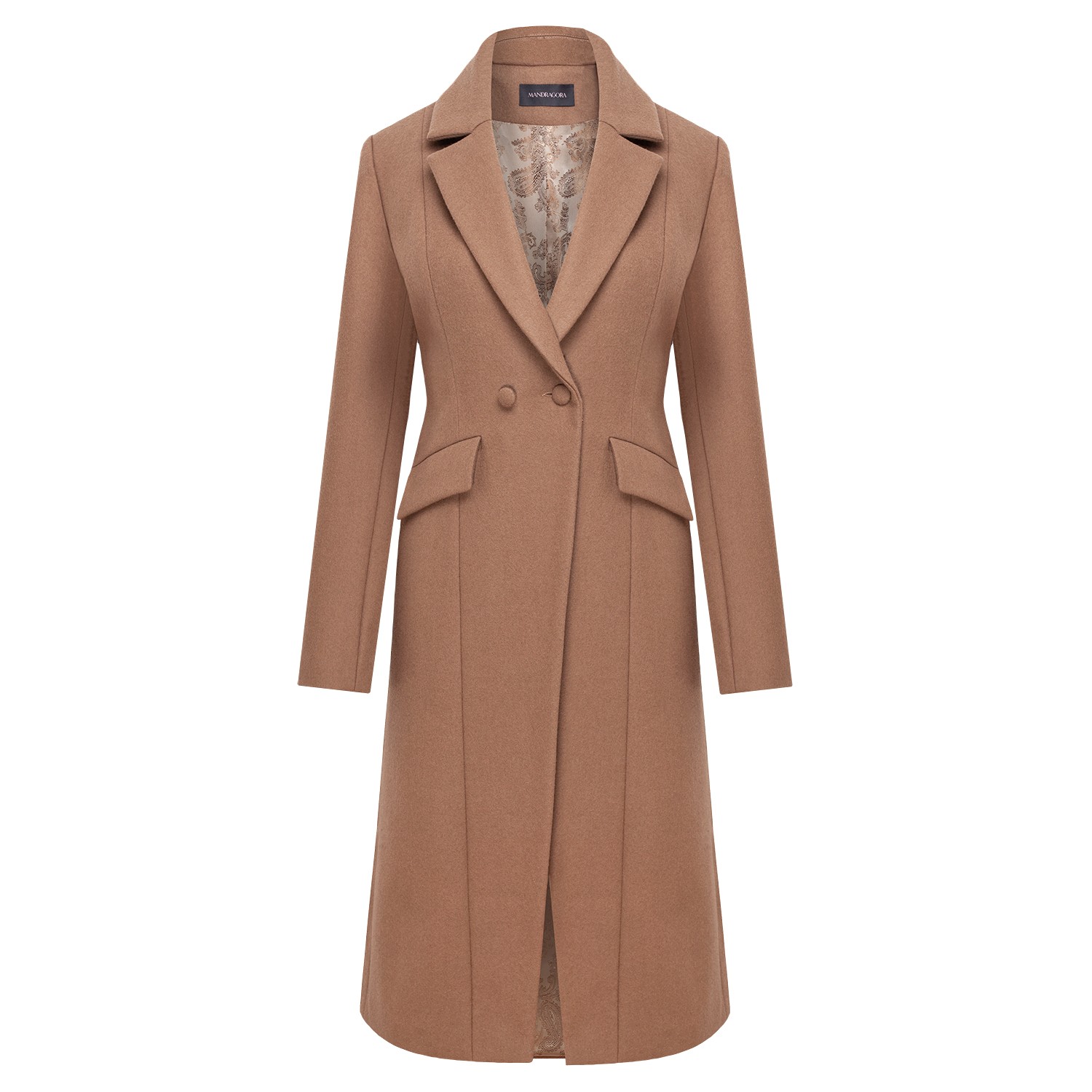 Mandragora Women's Brown Carmel Classic Wool Coat In Brown