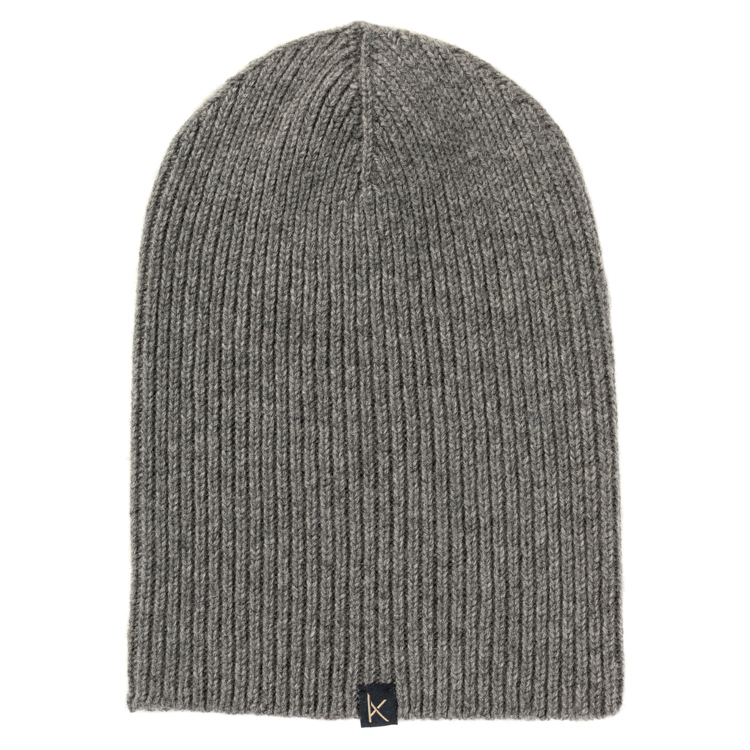Men’s Mid Grey Deluxe Knitted Cashmere Beanie Hat Kinalba