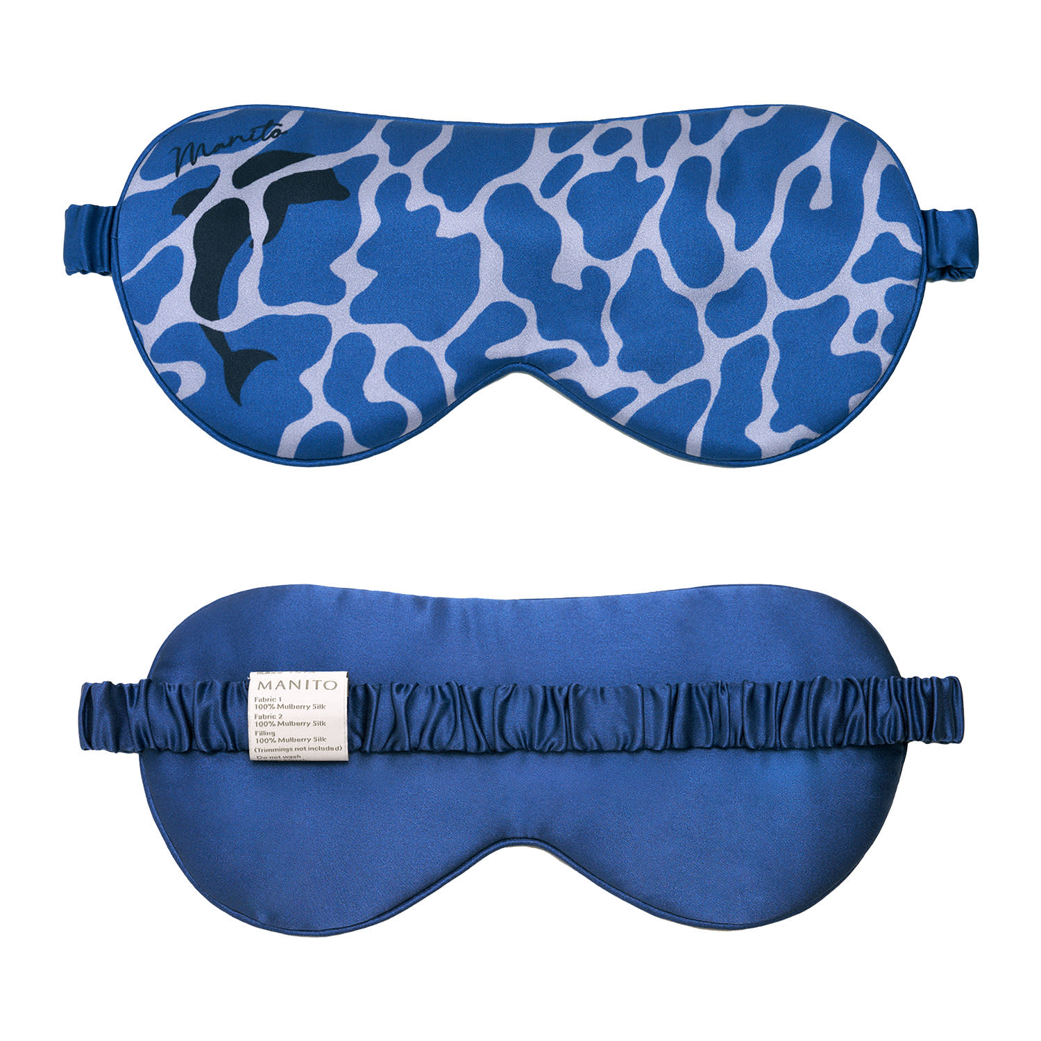 MANITO MEN'S OCEAN BLUE DOLPHIN SILK EYE MASK