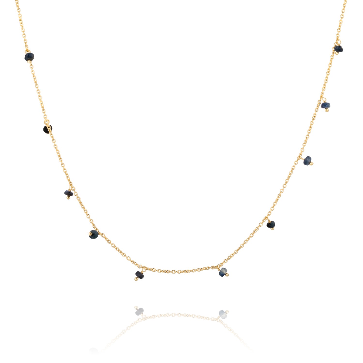 Coco & Kinney Women's Gold / Blue September Birthstone Necklace- Sapphire In Multi