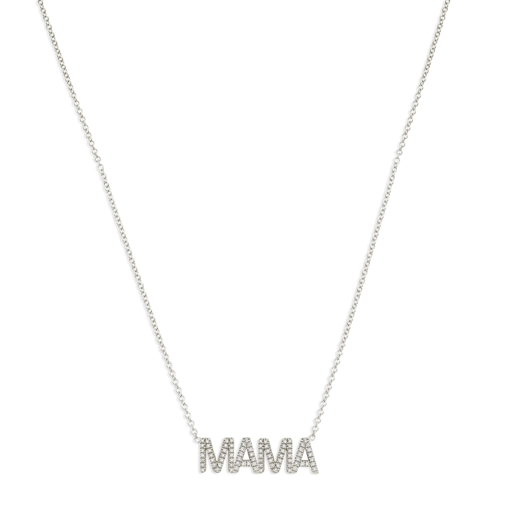 Women’s Pavé Mama Necklace - White Gold Maya Brenner