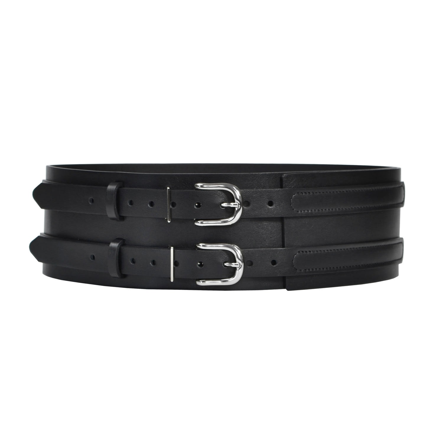 Women’s Black Patrician Wide Leather Belt Small Haute Cuir