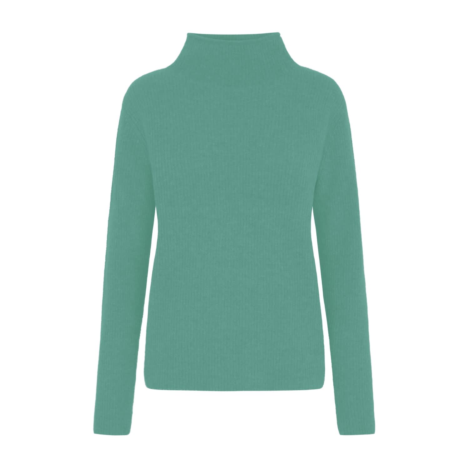 turquoise polo neck jumper
