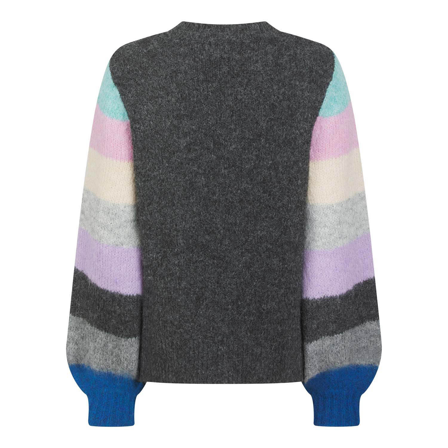 Nooki Design Women's Blue / Grey Morgan Supersoft Striped Cuff Jumper In Blue In Black