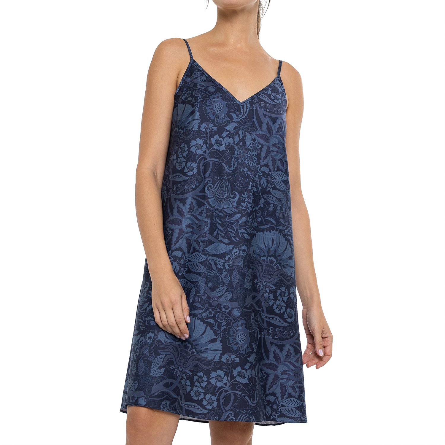 Decoflux Home Women's Blue Cotton Sateen Night Dress Boho Indigo In Blue