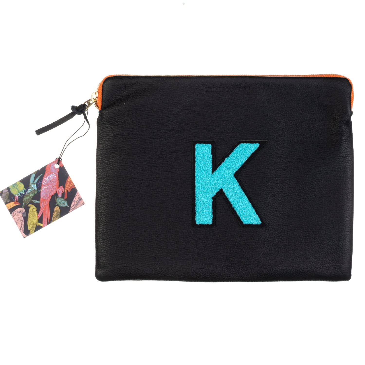 black and blue clutch bag