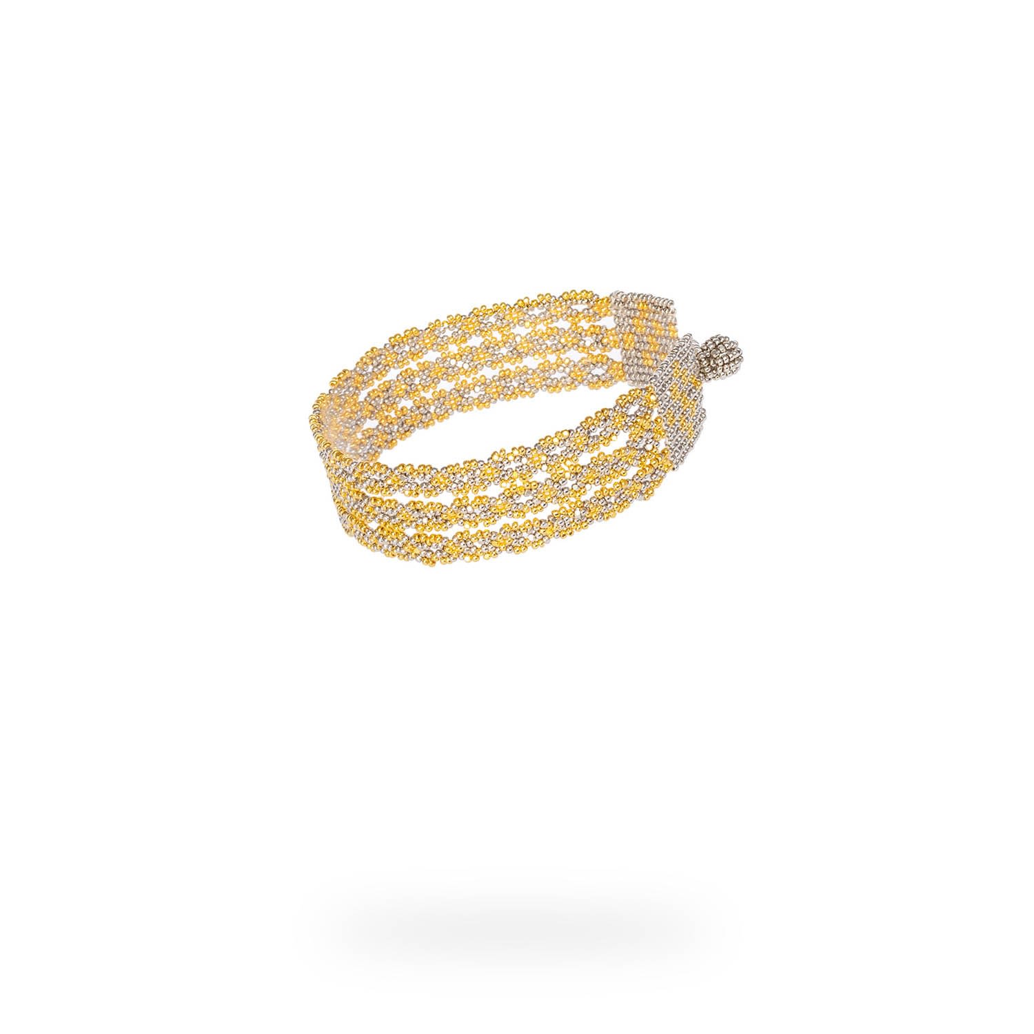 Kuu Women's Gold / Silver Triple Chain Bracelet - Gold, Platinum