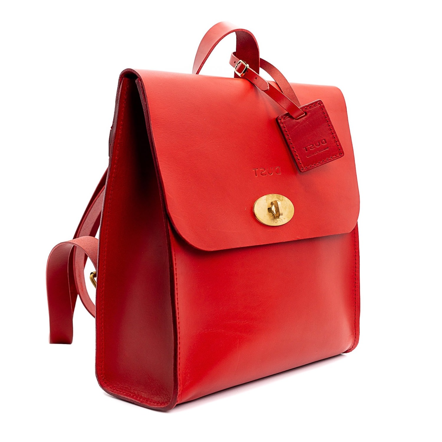 The Dust Company Women's Leather Backpack Red Artist Collection