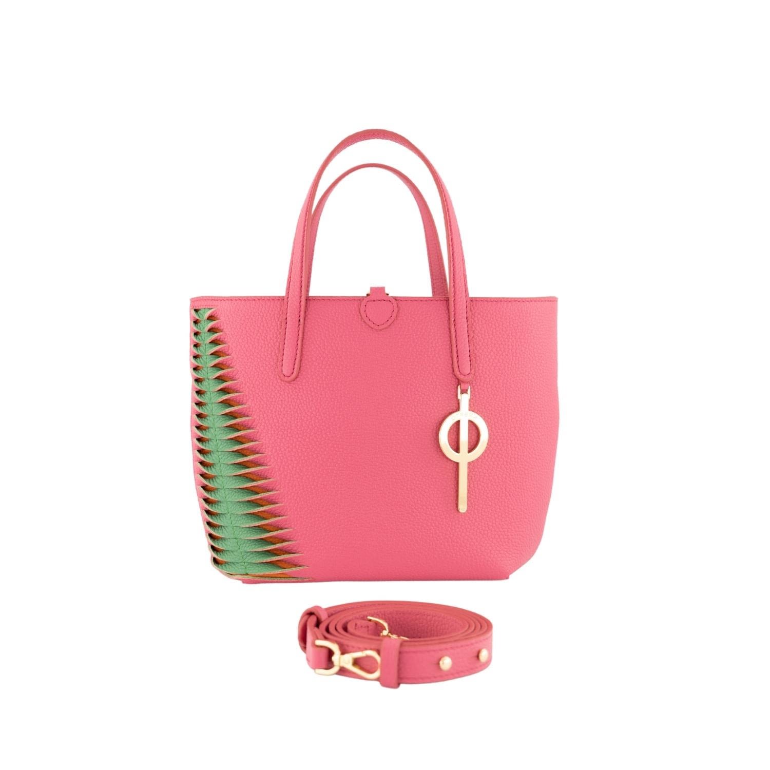 Otrera Women's  Mini Tote Leather Bag Pink In Pink