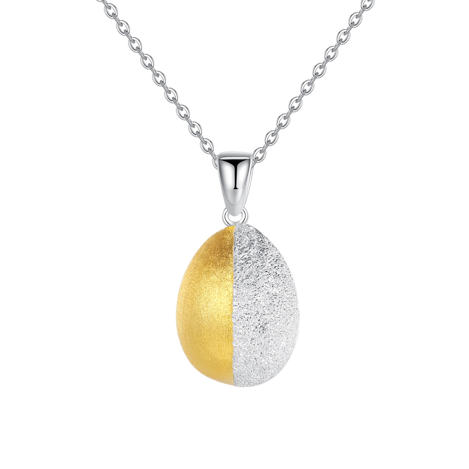 Classicharms Frosted And Matted Texture Two Tone Pendant Necklace In Multi
