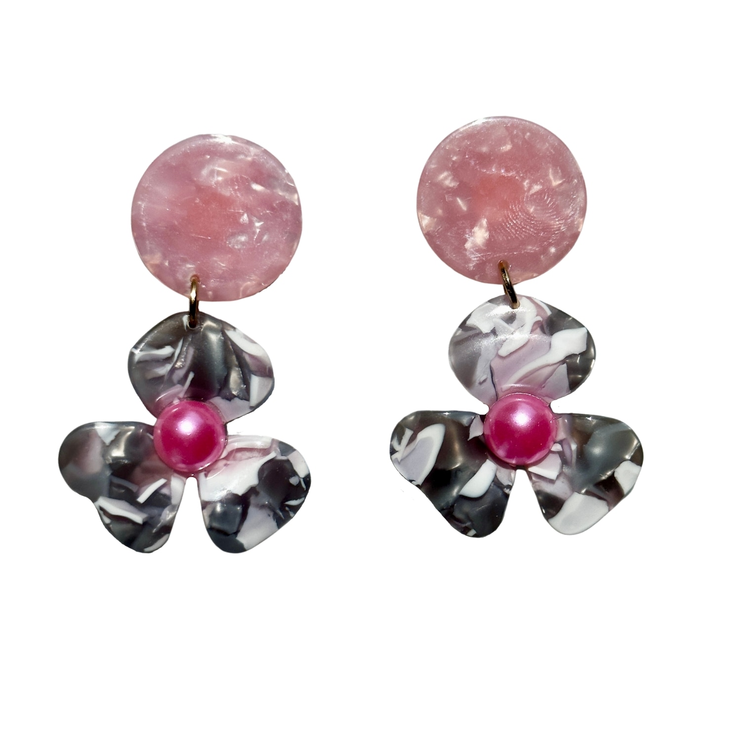 Women’s Grey / Pink / Purple Pearl Water Poppy Drop Earrings In Final Fitting Closet Rehab