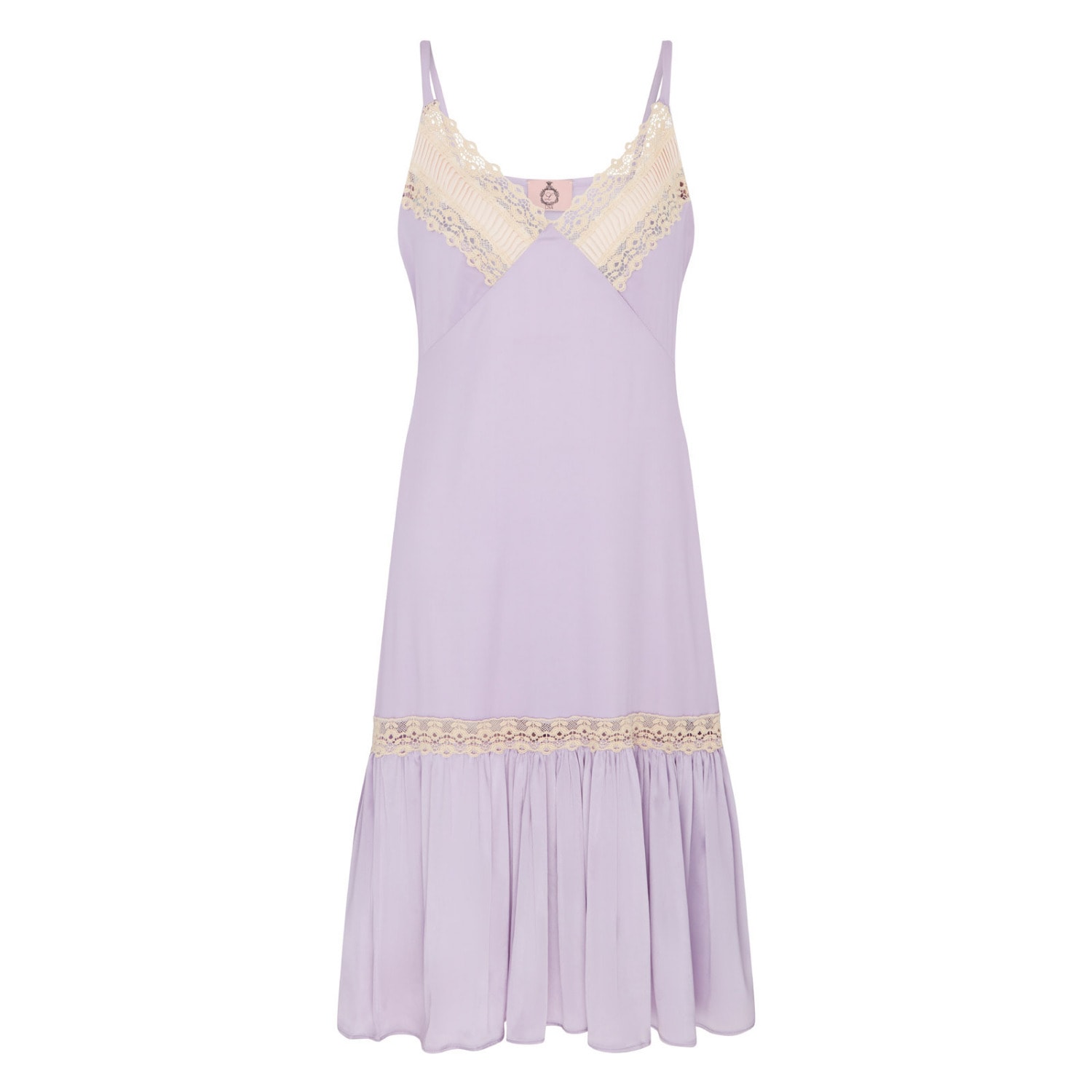 Lisa The Label Women's Blossom Lilac Silk Satin Slip Dress With Pleat Detail On Bust In Purple