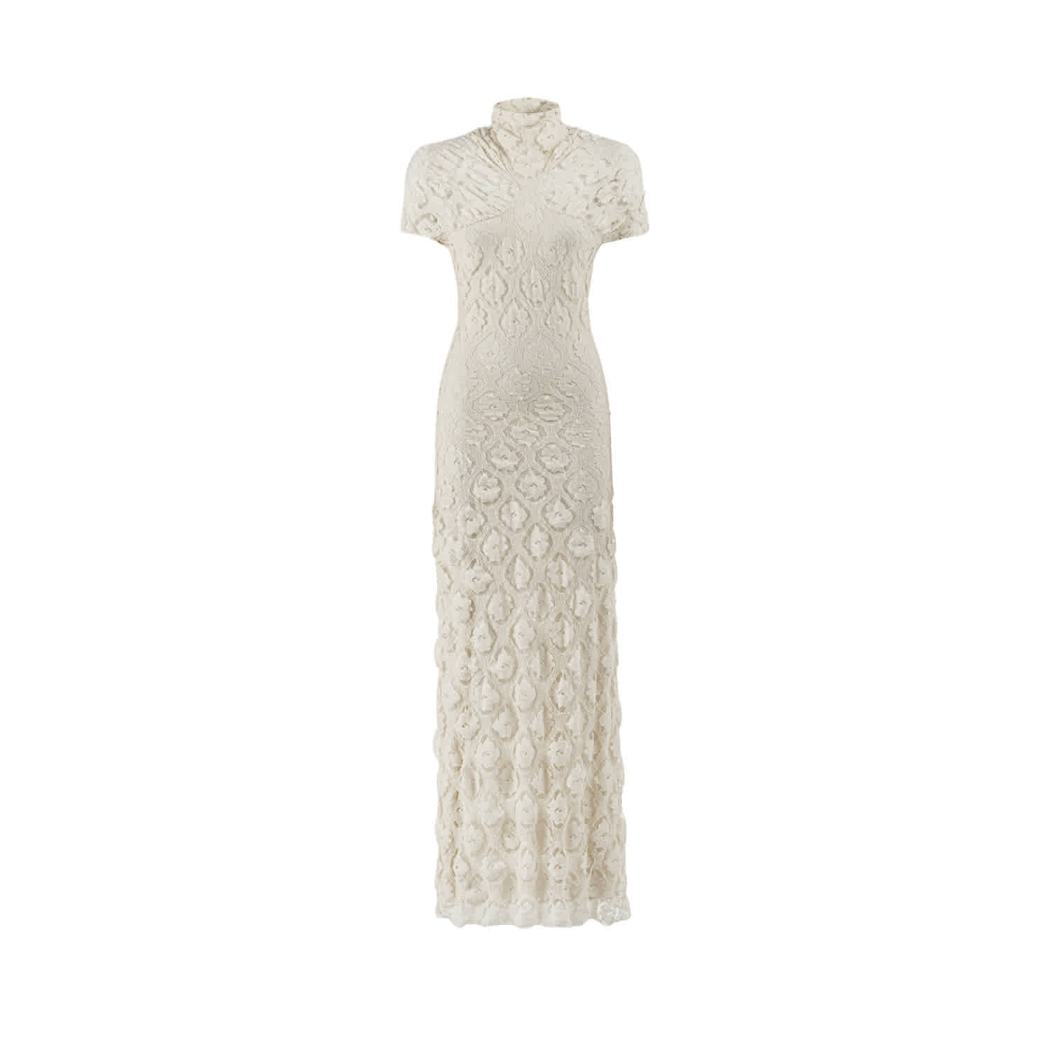 High-Neck Lace Maxi Dress | NOCTURNE | Wolf & Badger