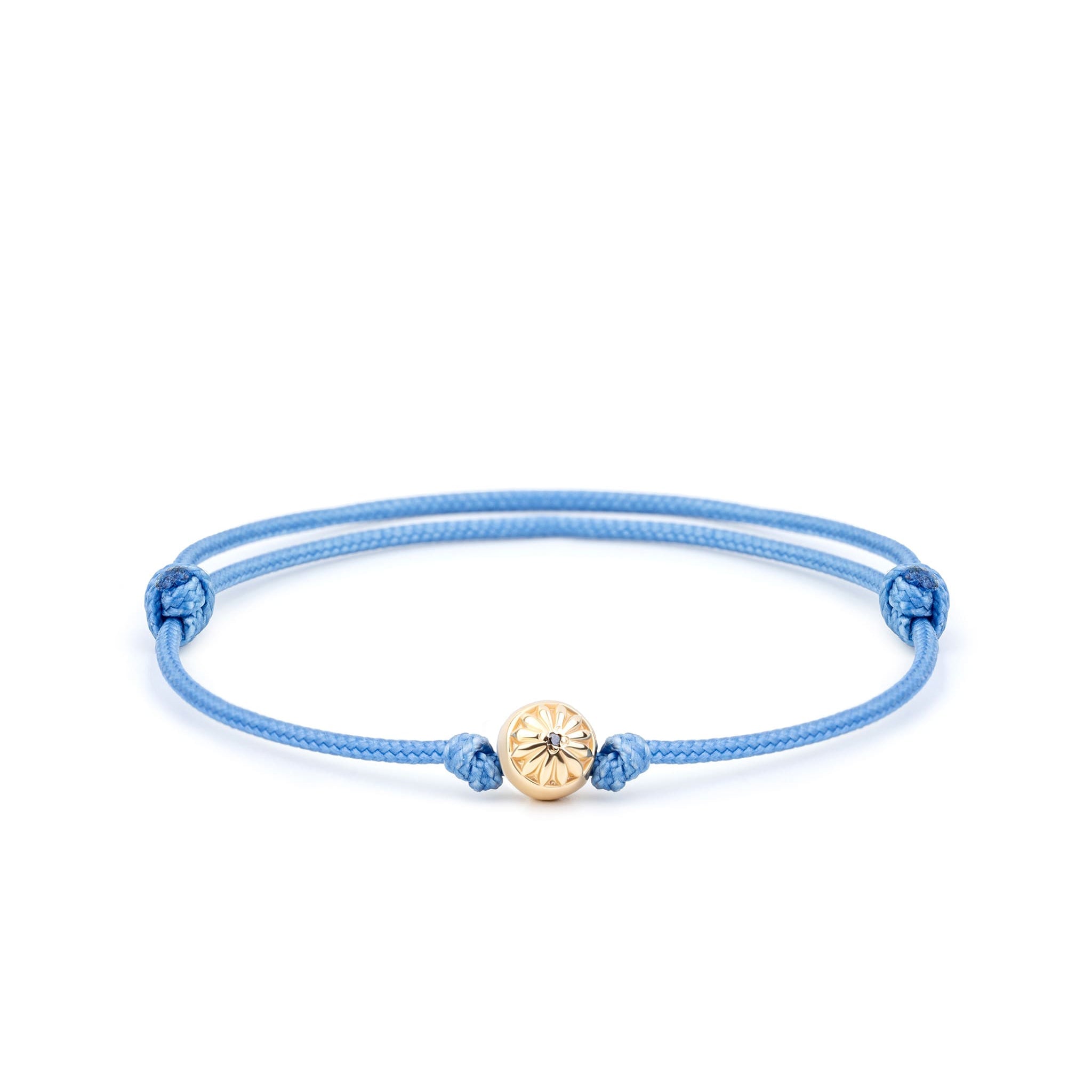 Mahigan Women's Gold / Blue Sliding Knot Bracelet With Sky-blue String In Gold