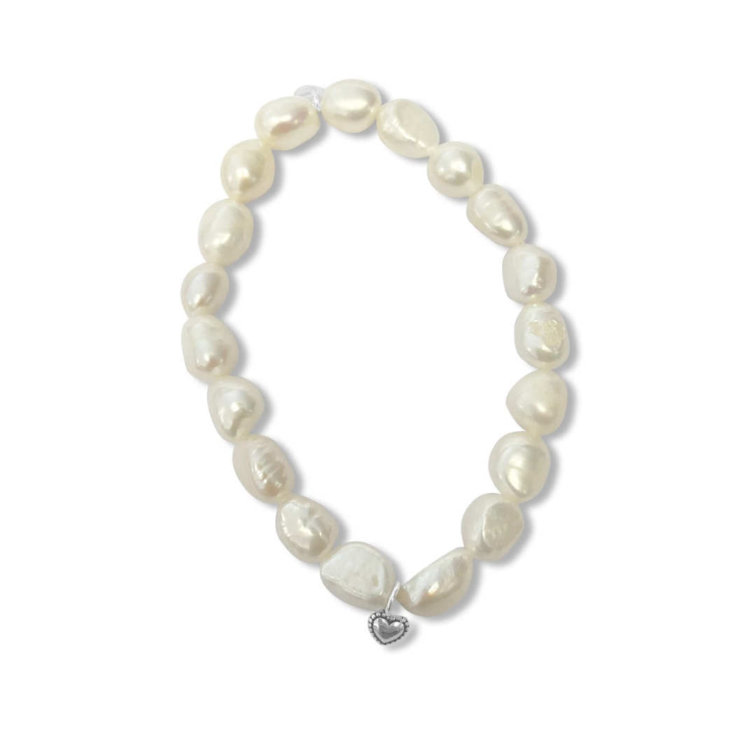 Women’s La Pierre White Keshi Pearl Stretchy Bracelet Fv Jewellery