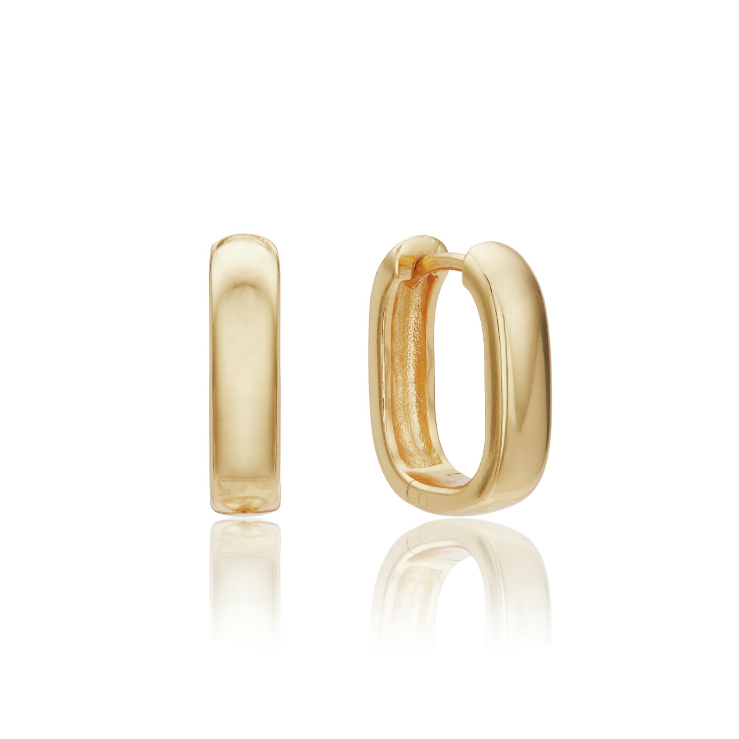 Lily & Roo Women's Gold Thick Squared Hoop Earrings In Gold