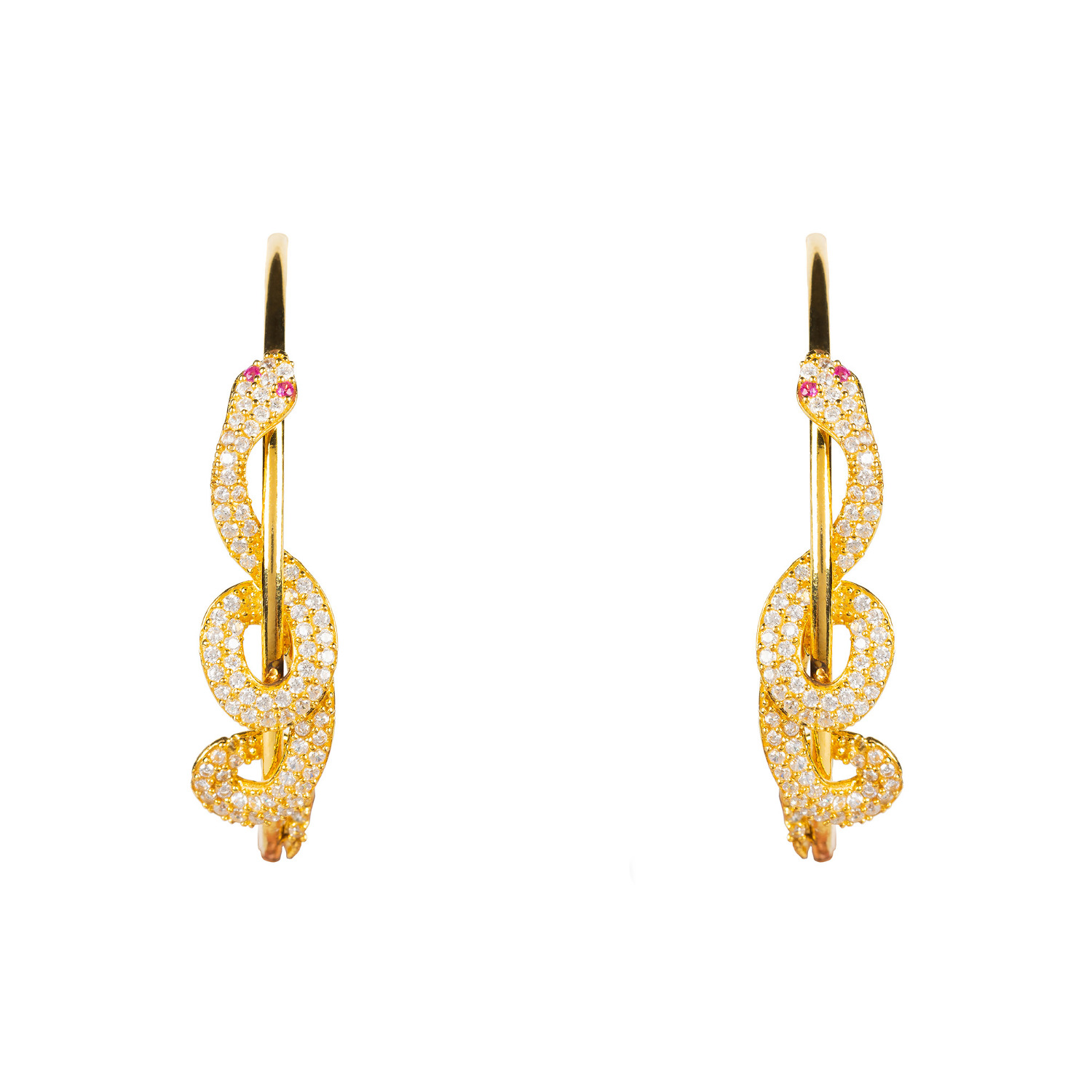 Women’s Cleopatra Serpent Snake Hoop Earrings Gold Latelita