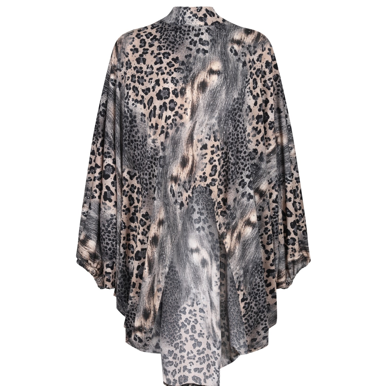 Lioness By Tf Women's Black / Brown Glitter Leopard Long Tunic In Black/brown