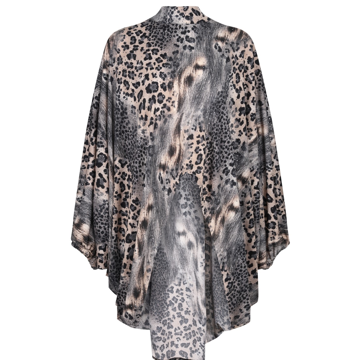 Women’s Black / Brown Glitter Leopard Long Tunic Large Lioness by Tf