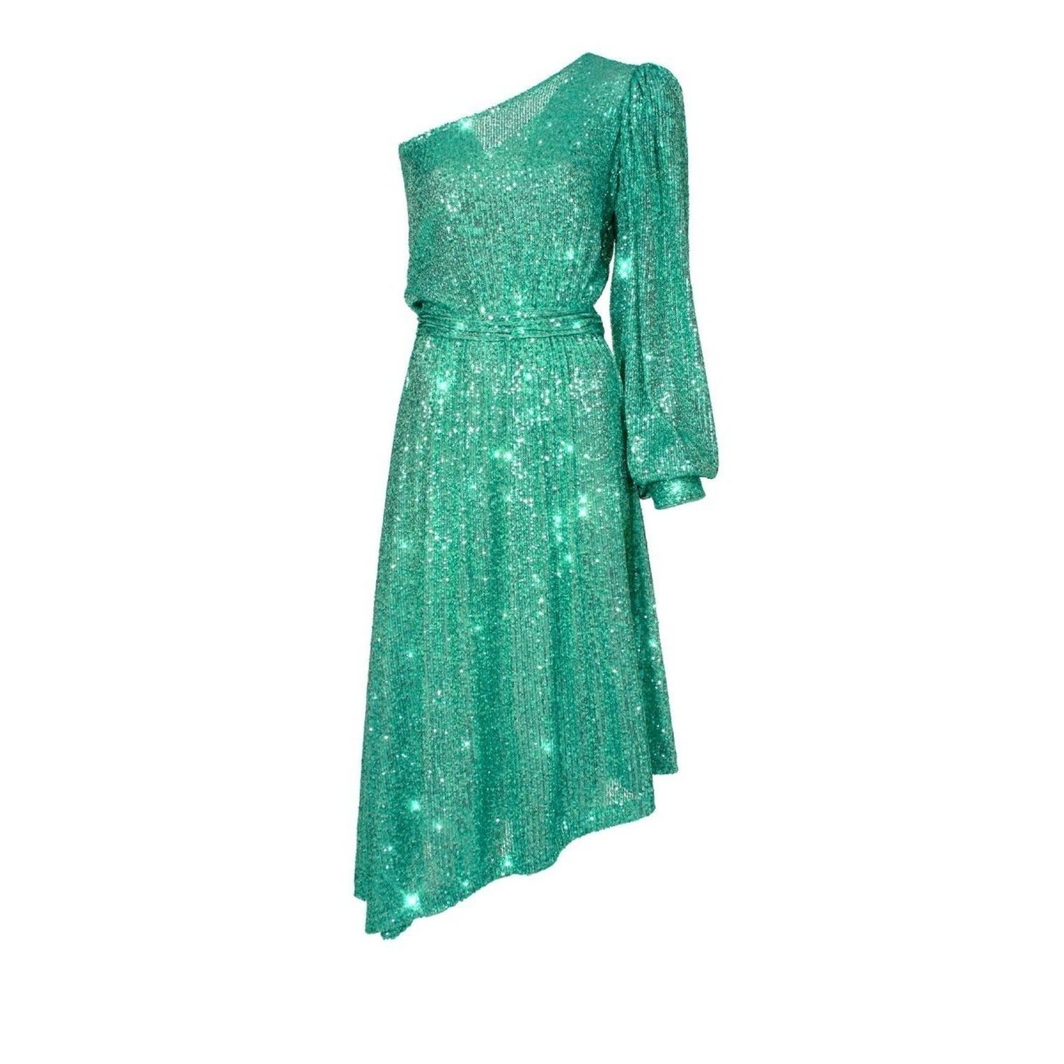 Women’s Green Veronica Ocean Wave Dress Small Aggi