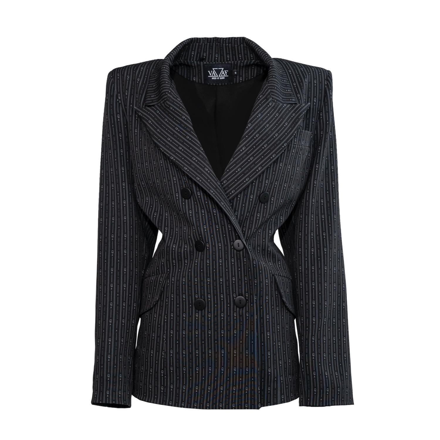 Vazaf Women's Black / White Structure Blazer