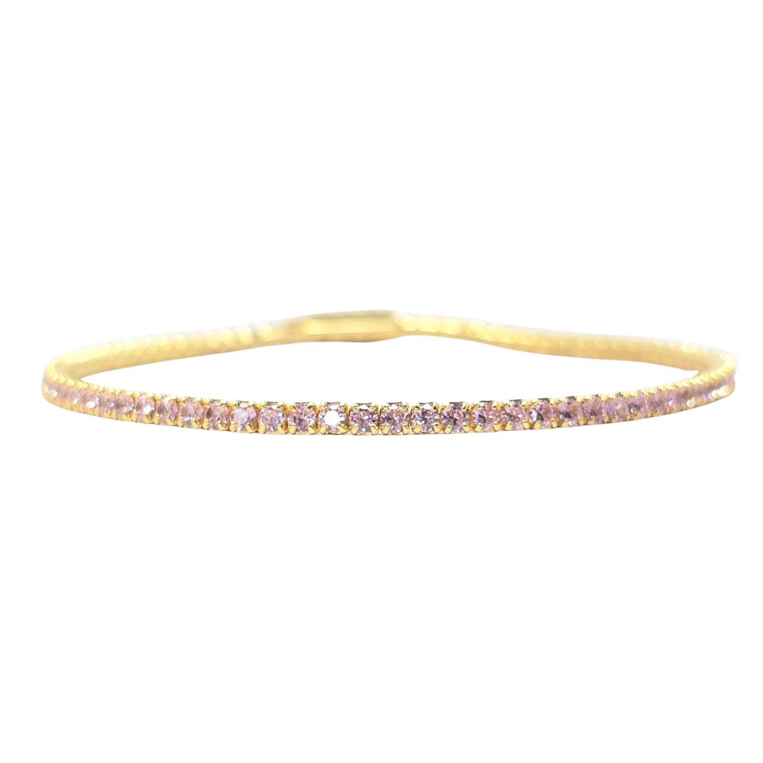Harfi Women's Gold / Pink Pink Tourmaline October Birthstone Tennis Bracelet In Multi