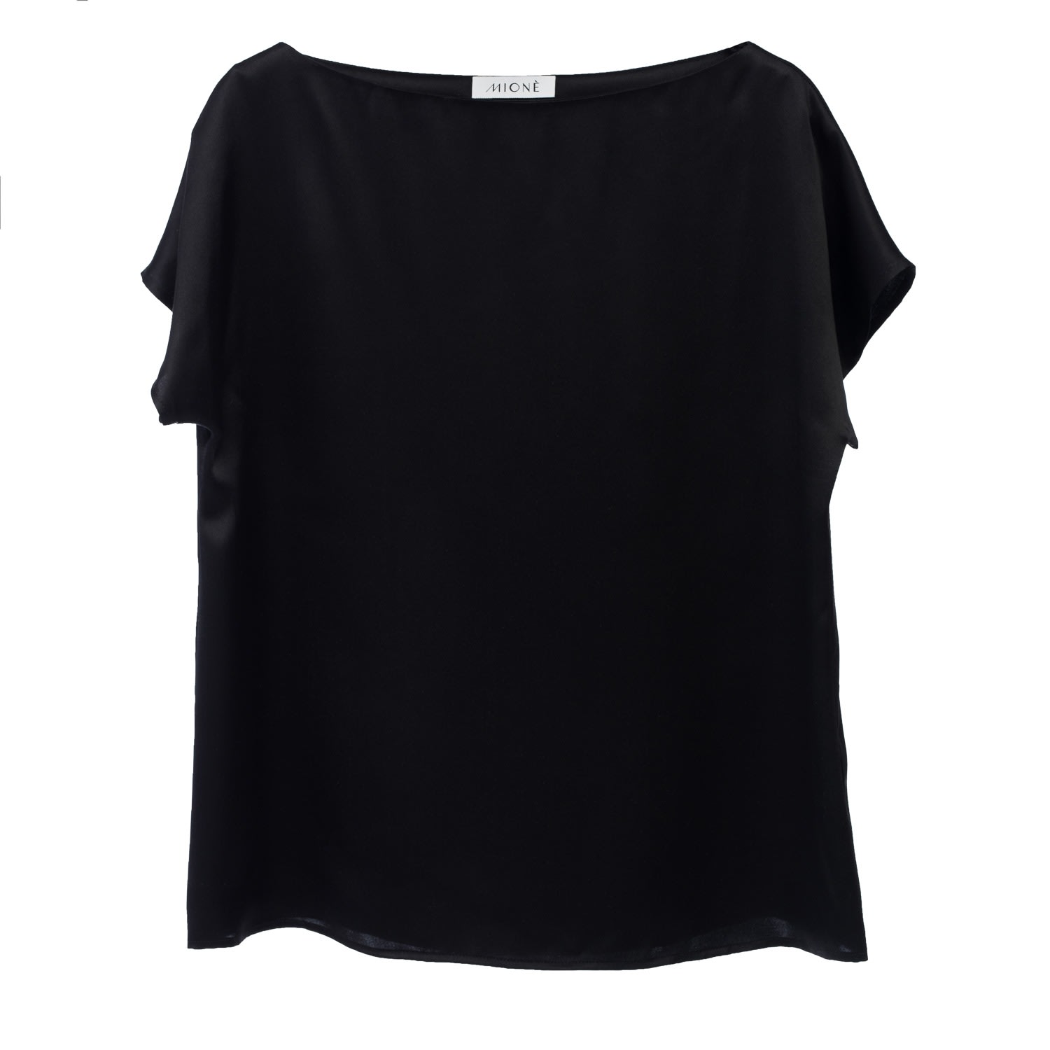 Mionè Women's Silk Boat Neckline Blouse - Black In Black