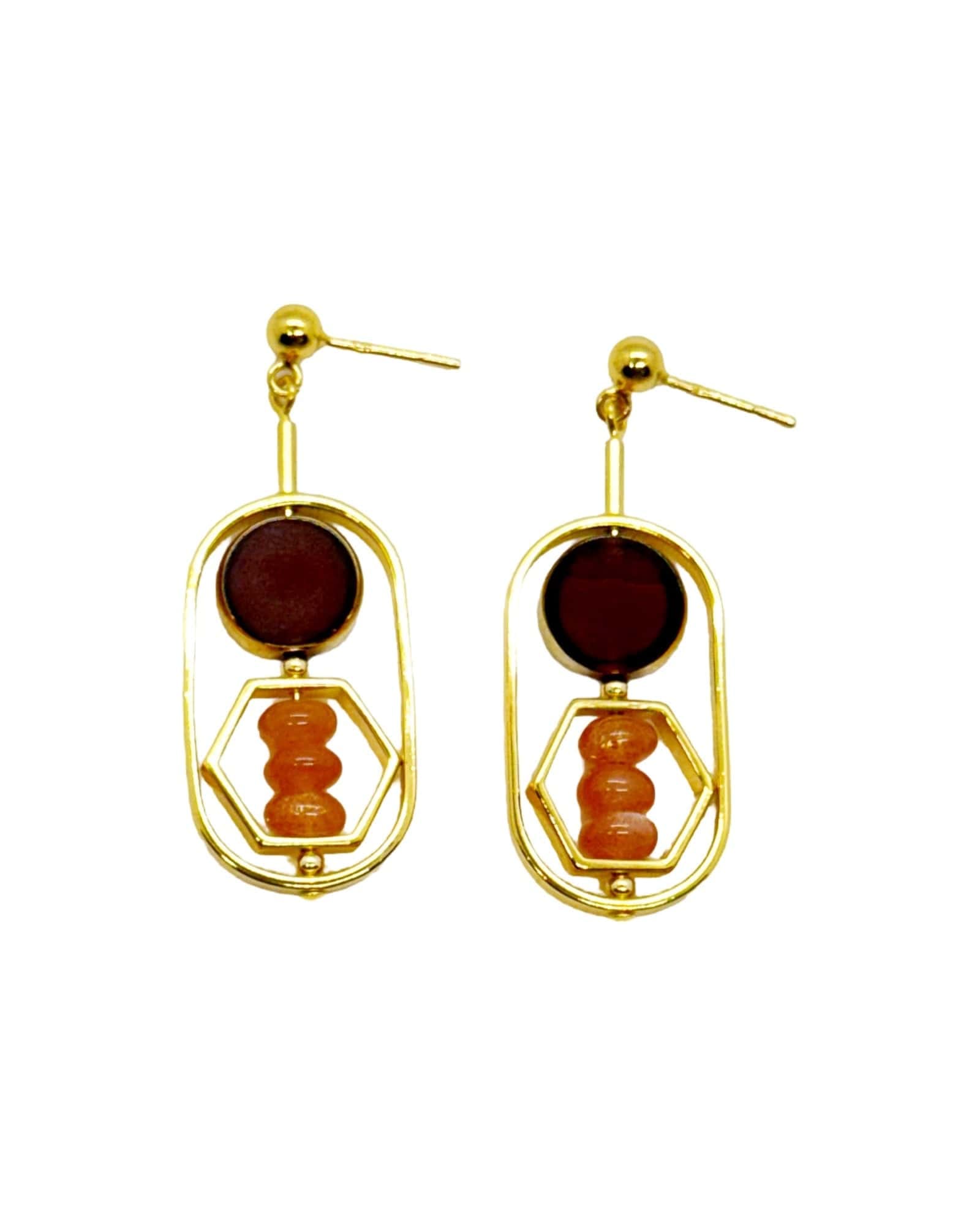 Aracheli Studio Women's Brown / Gold / Yellow Art X Sunstone Earrings In Gold