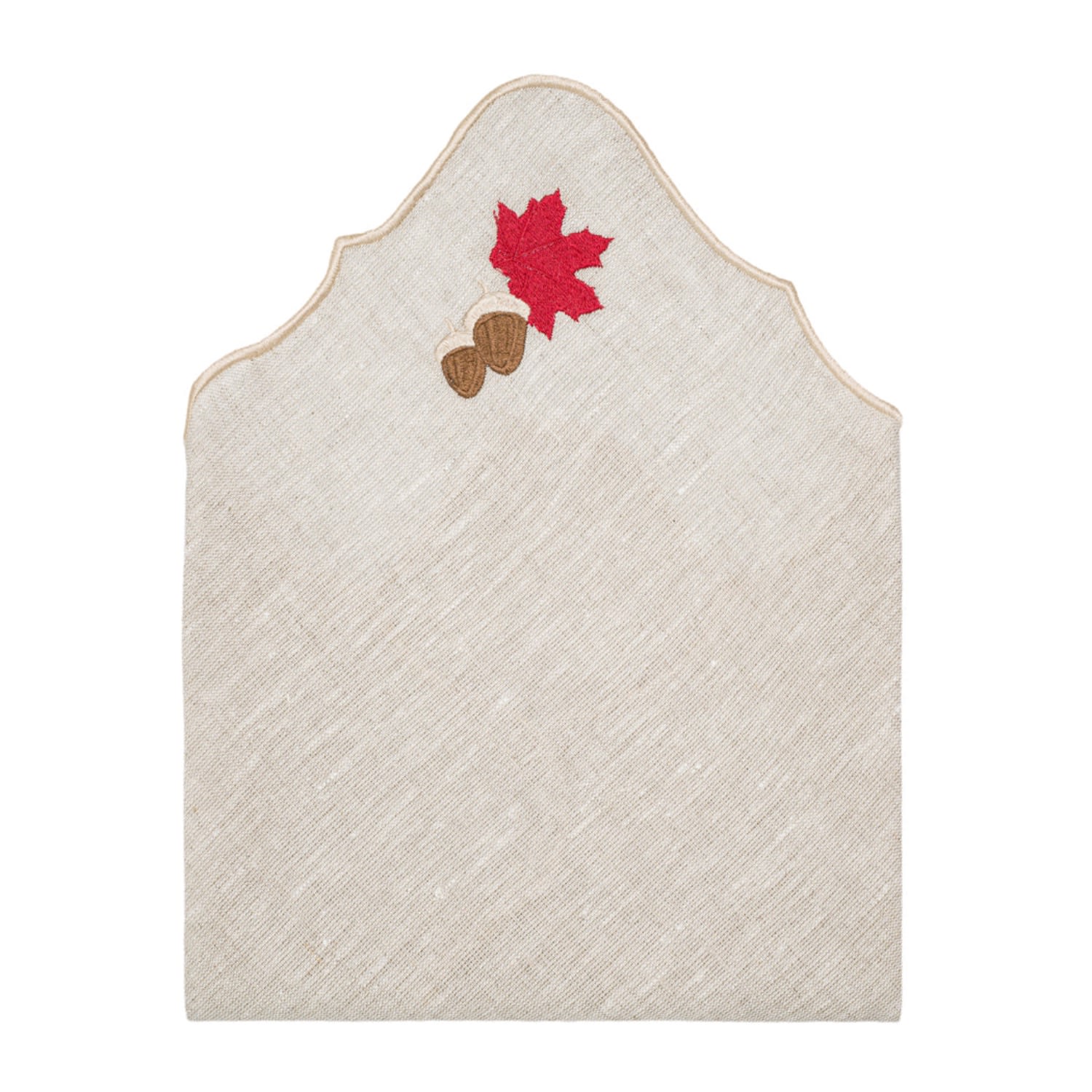 Km Home Collection Neutrals Set Of Two Hazelnut  Embroidery Linen Napkin In Brown