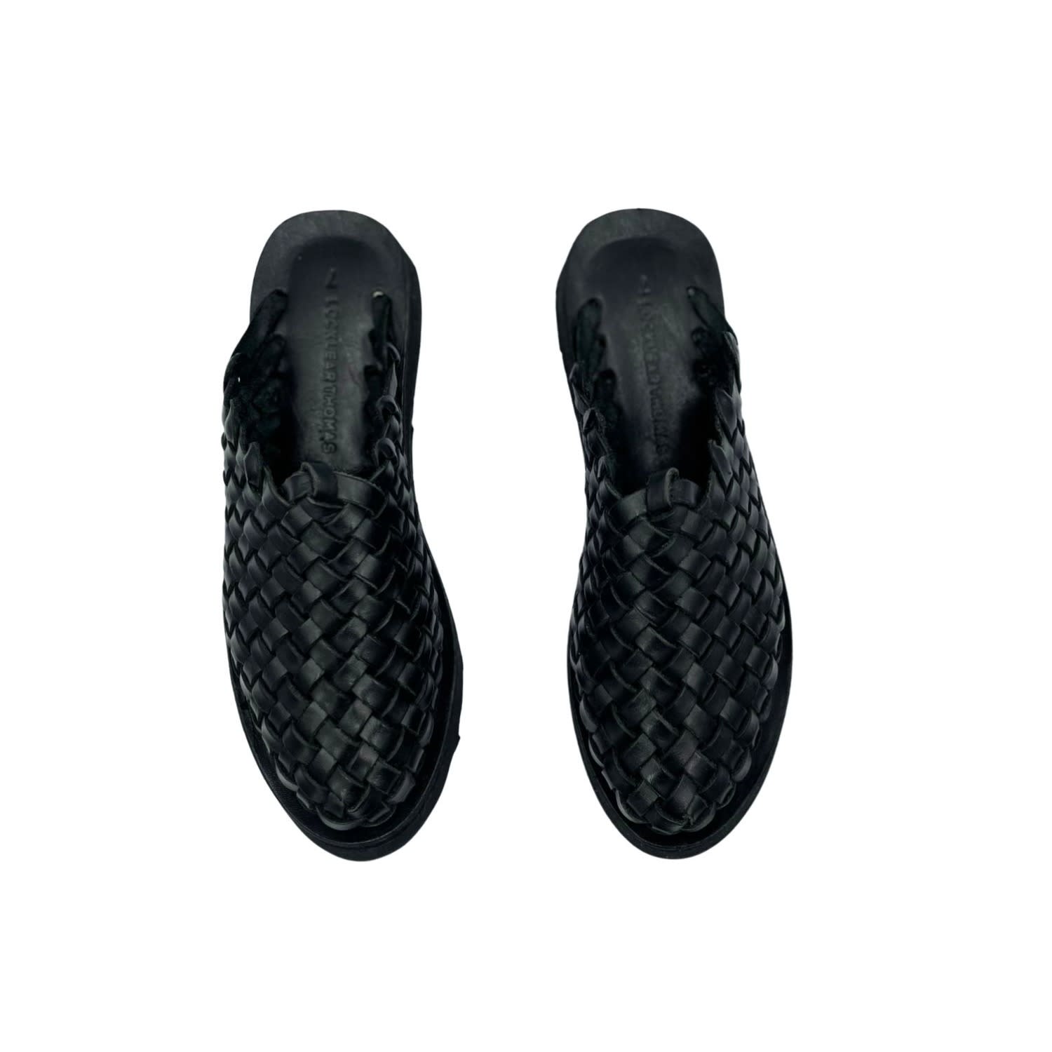 Locklear Thomas Men's Hand Crafted Majorca Huarache Sandal In Black In Black