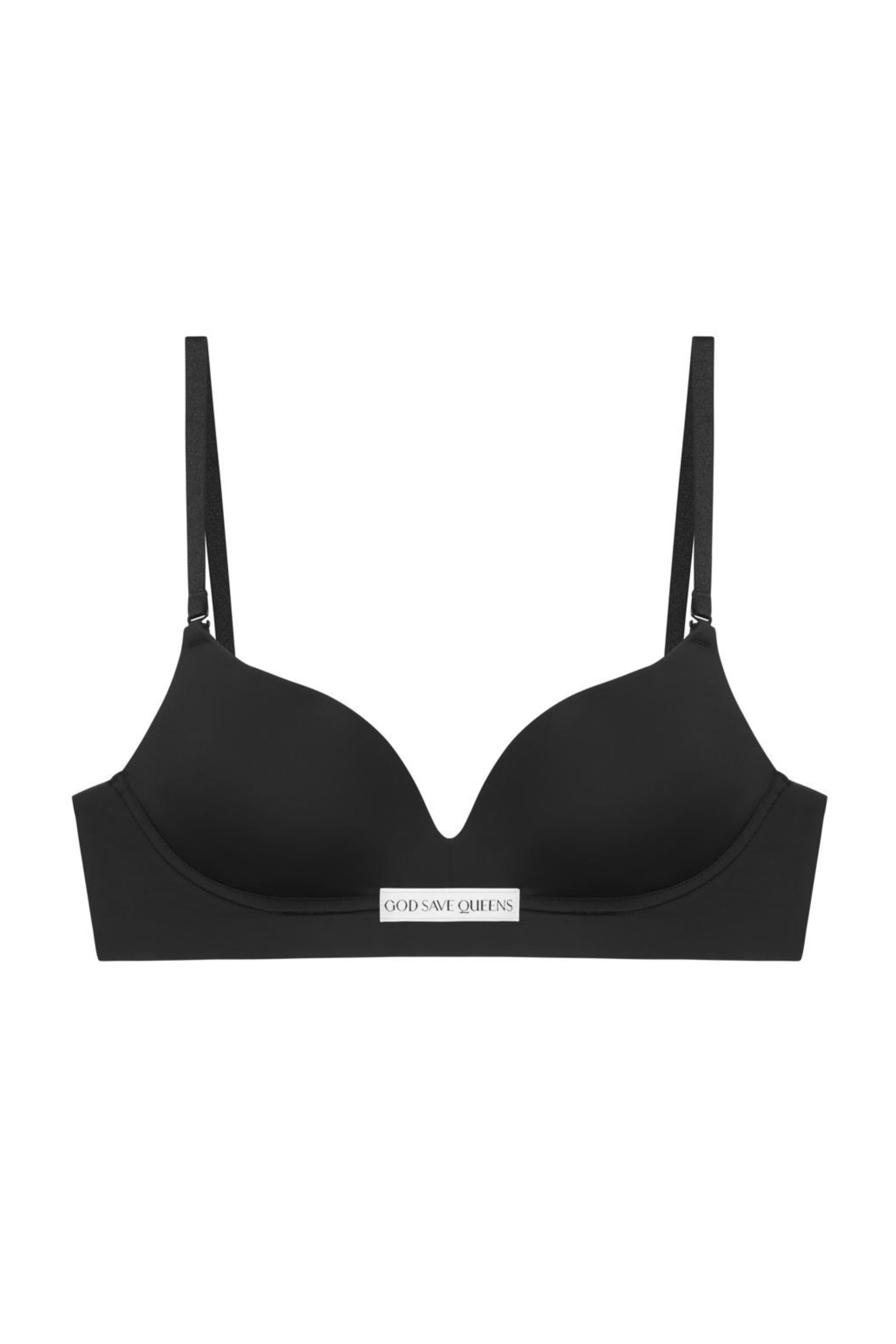 God Save Queens Women's Second Skin Wire-free Bra Black In Black