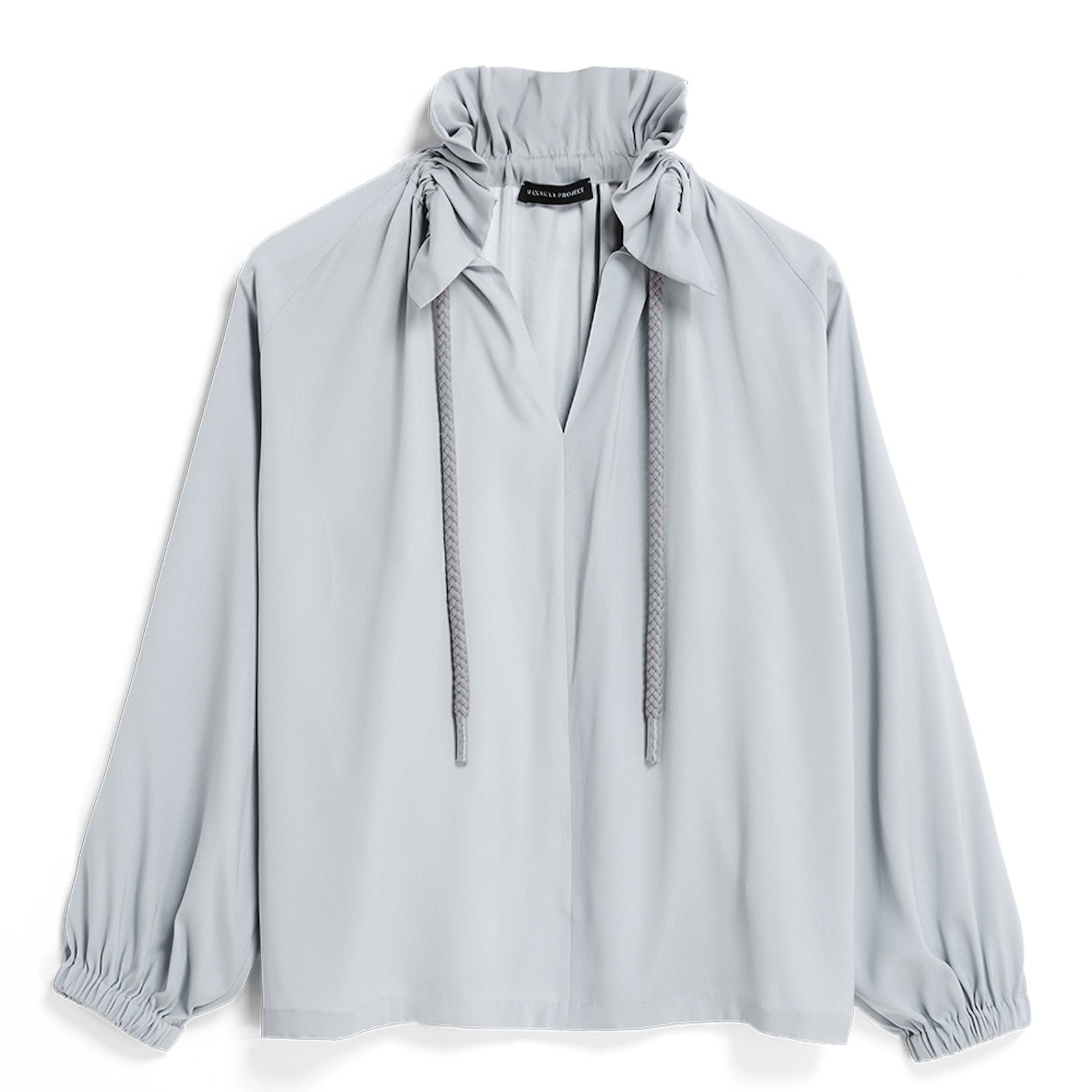 Women&rsquo;s Silver / Grey Collar Blouse Silk - Silver Matt | M/L | Manakaa Project