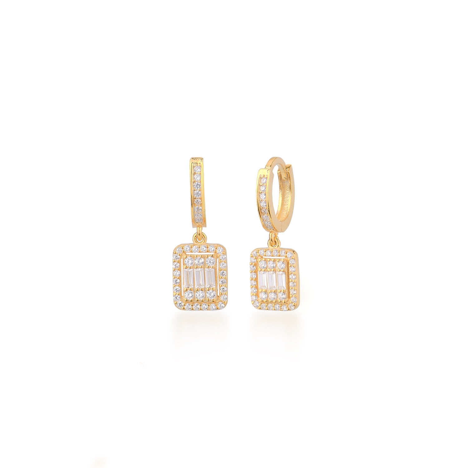 By Eda Dogan Women's Cushion Cut Diamond Bridal Earring  Gold In Gold